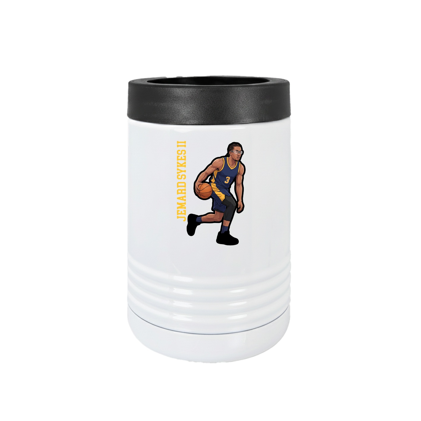 Beverage Holder — Name Vertical in White