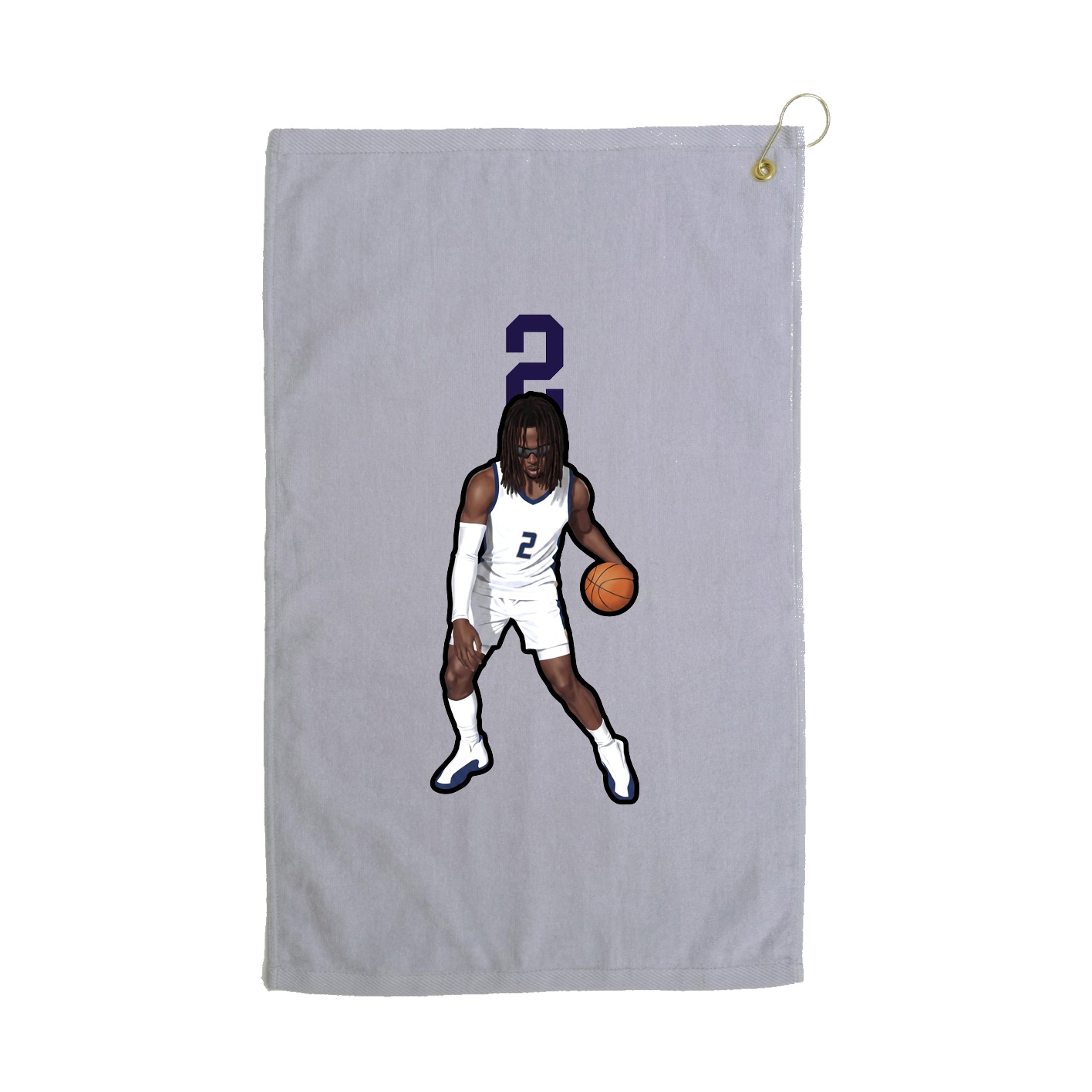 Golf Towel — Number Top in Grey