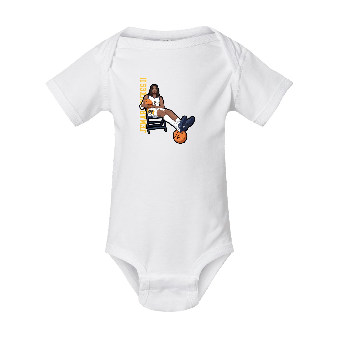 Baby Onesie — Name Vertical in White