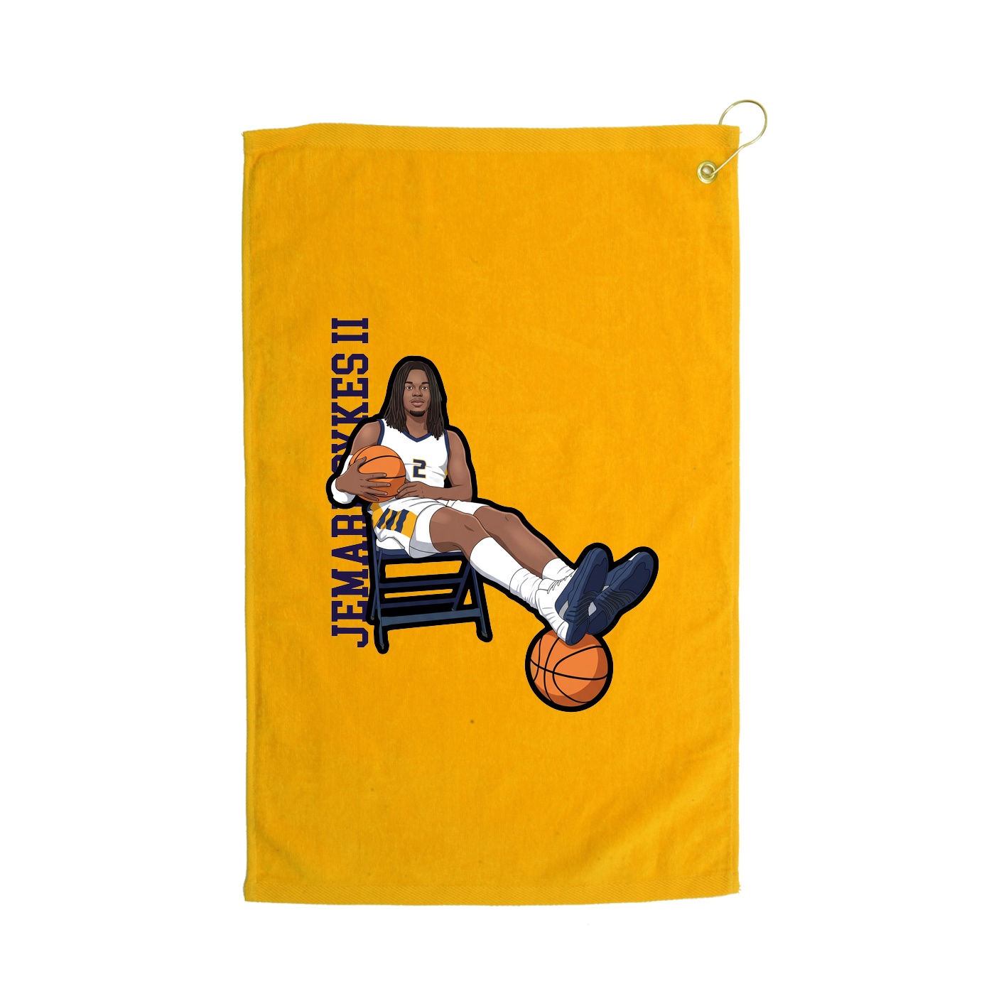 Golf Towel — Name Vertical in Gold