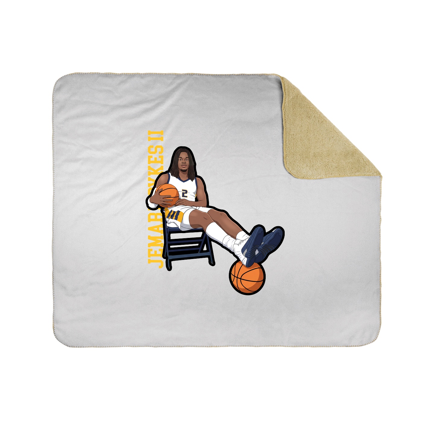 Throw Blanket — Name Vertical in White