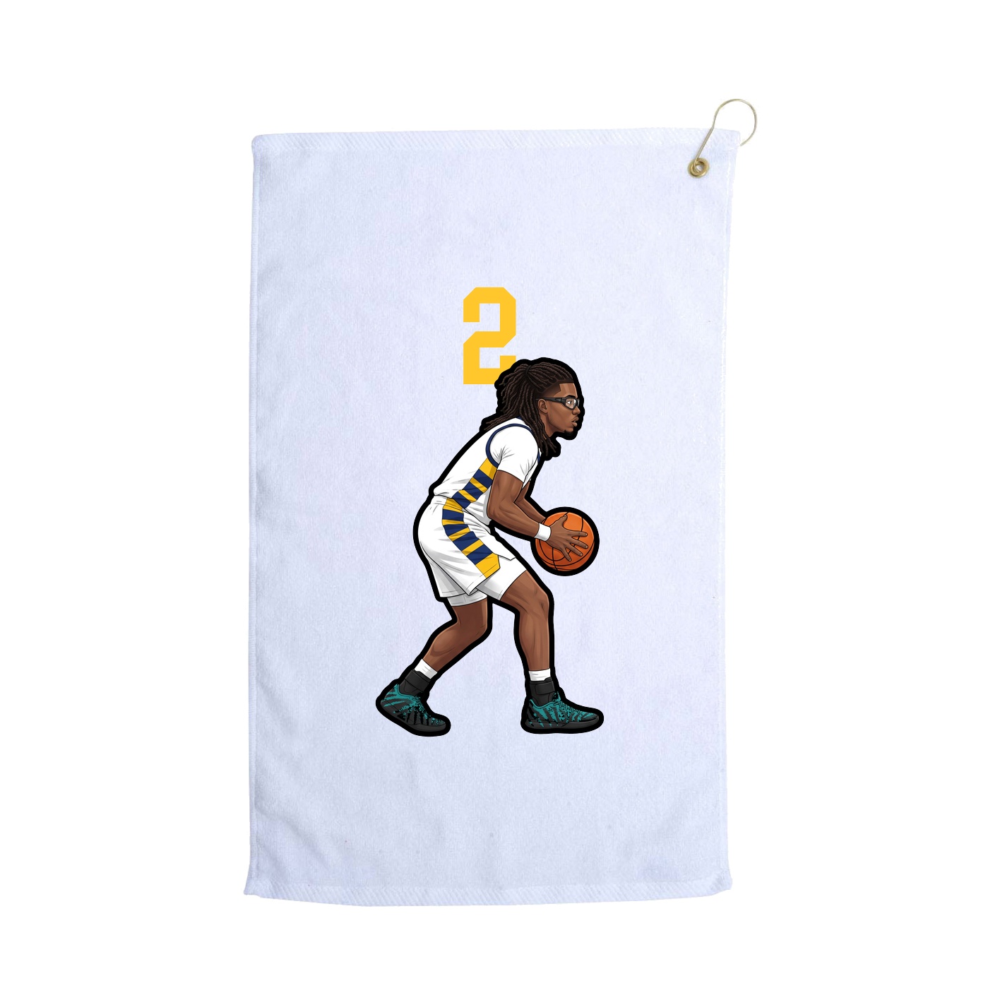 Golf Towel — Number Top in White