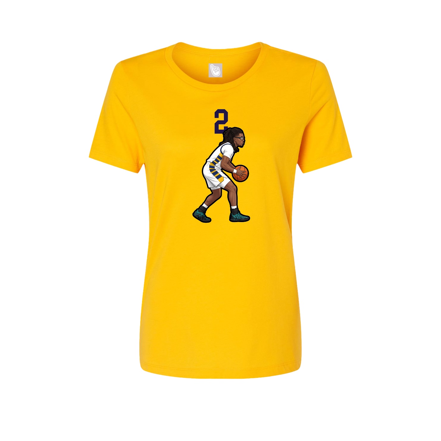 Womens Tee — Number Top in Gold
