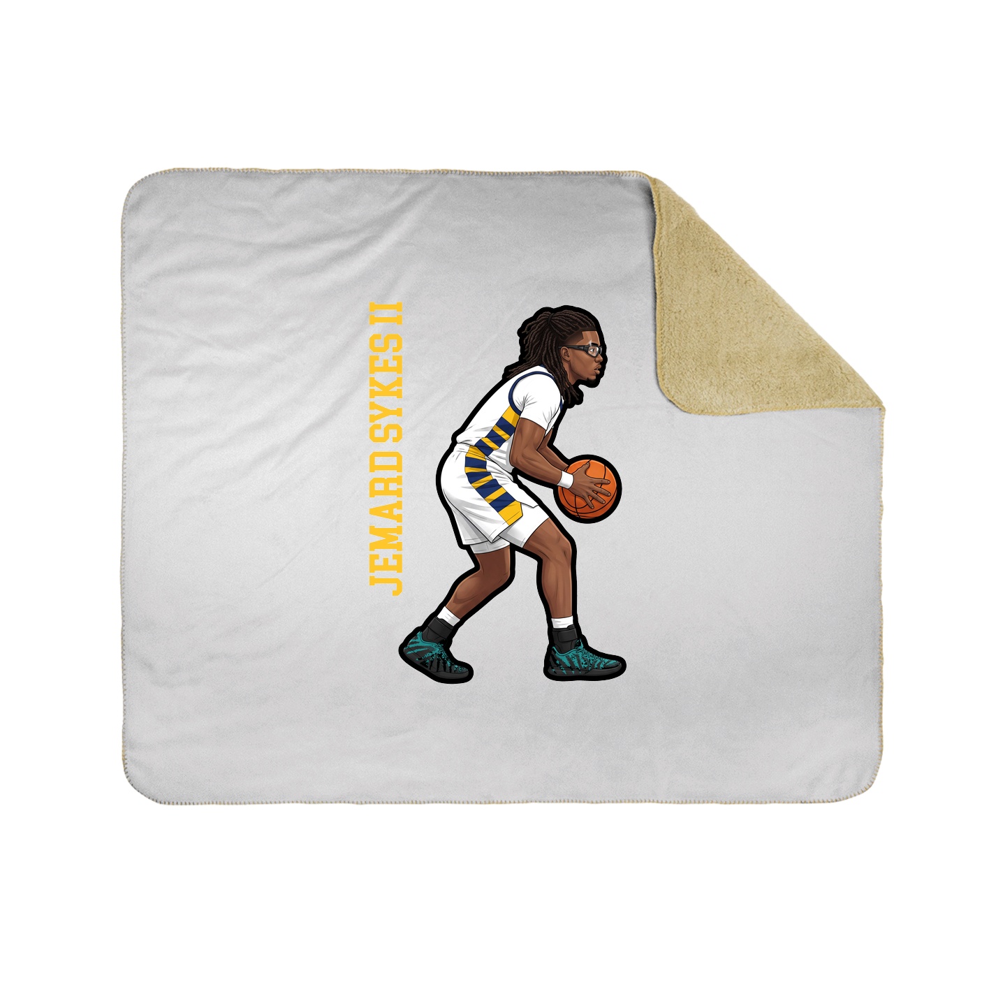 Throw Blanket — Name Vertical in White