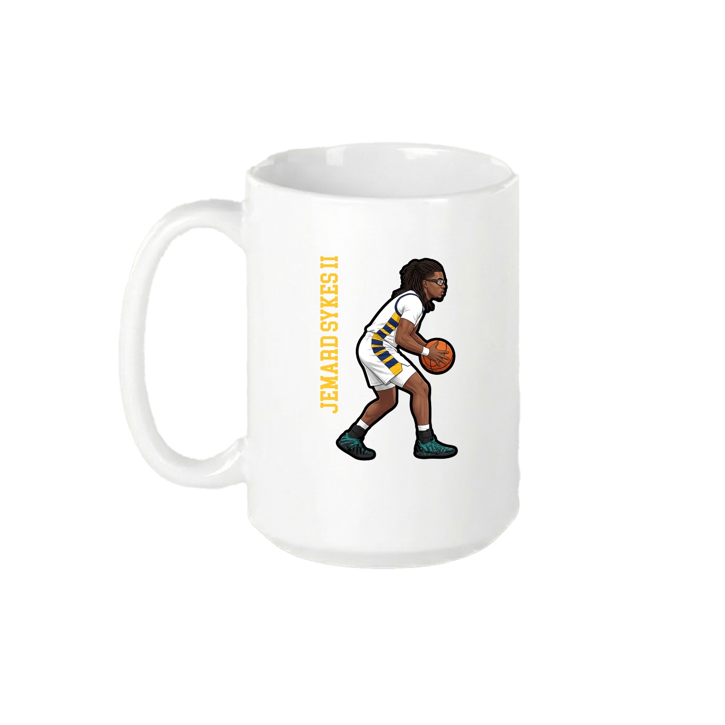 15oz Coffee Mug — Name Vertical in White