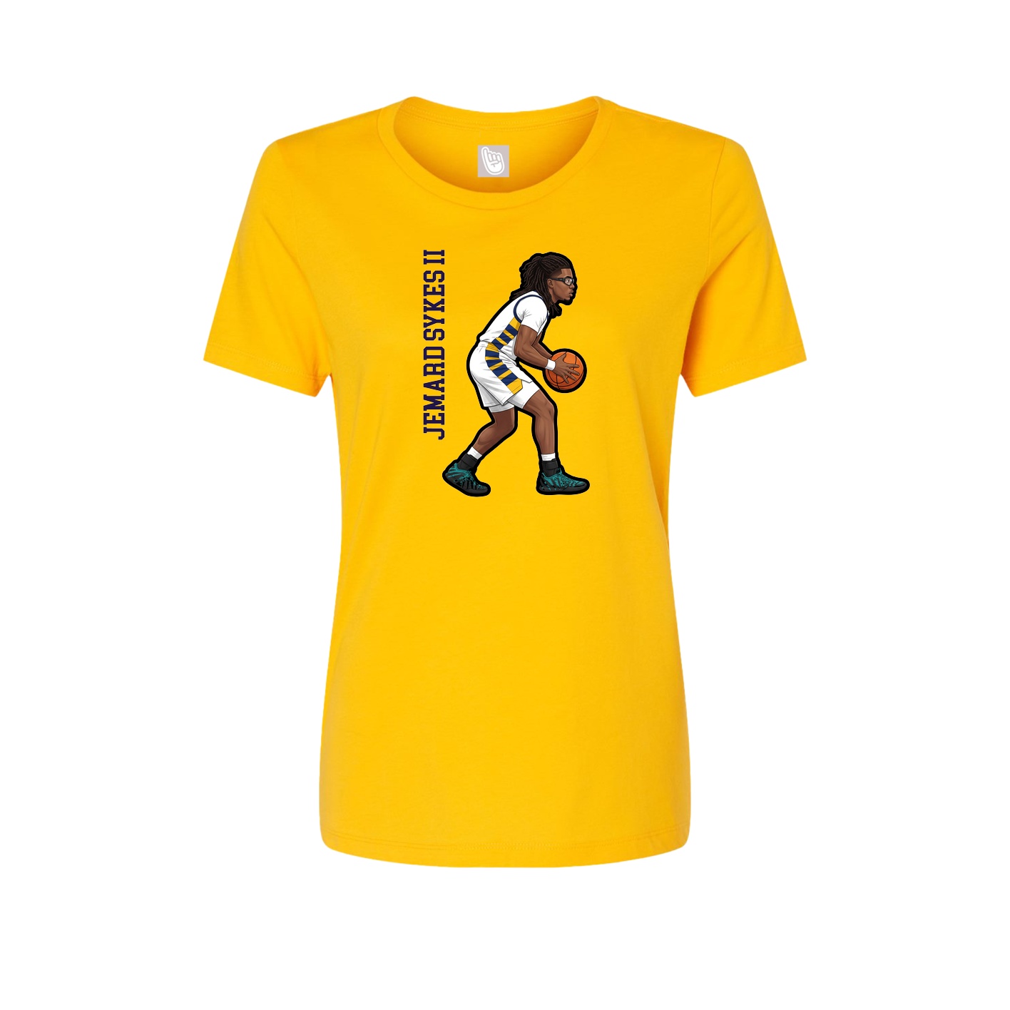 Womens Tee — Name Vertical in Gold
