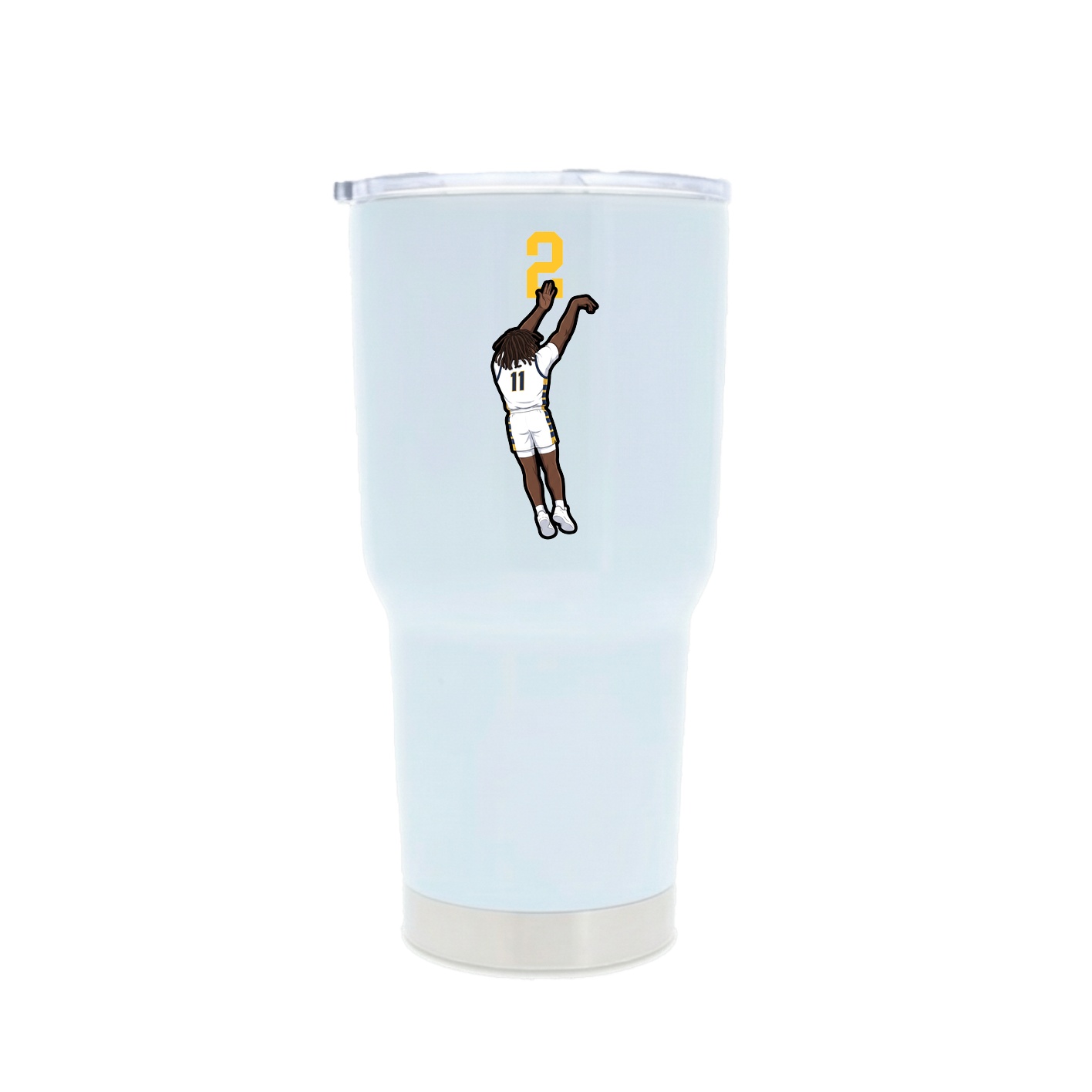 30oz Stainless Steel Tumbler — Number Top in White