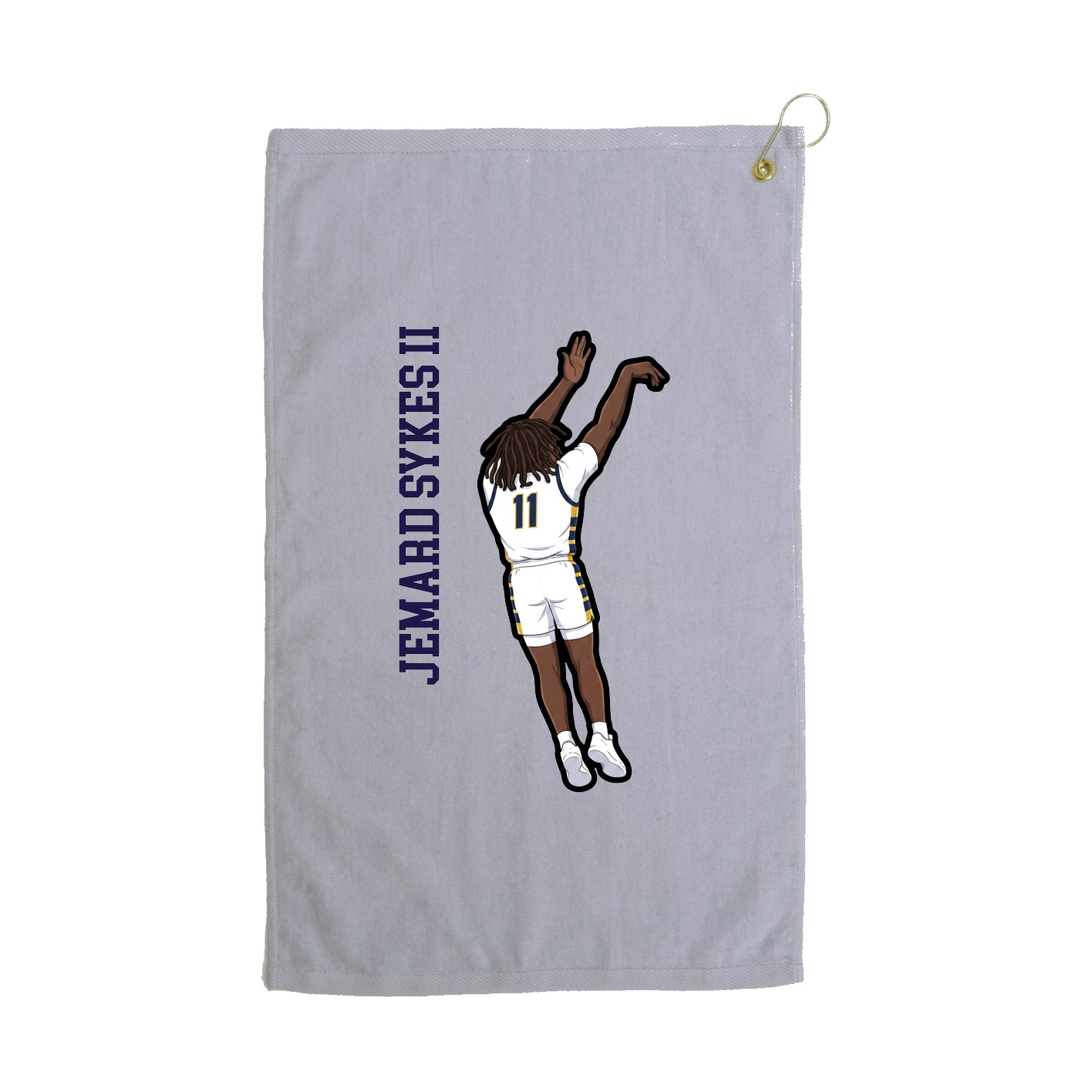 Golf Towel — Name Vertical in Grey
