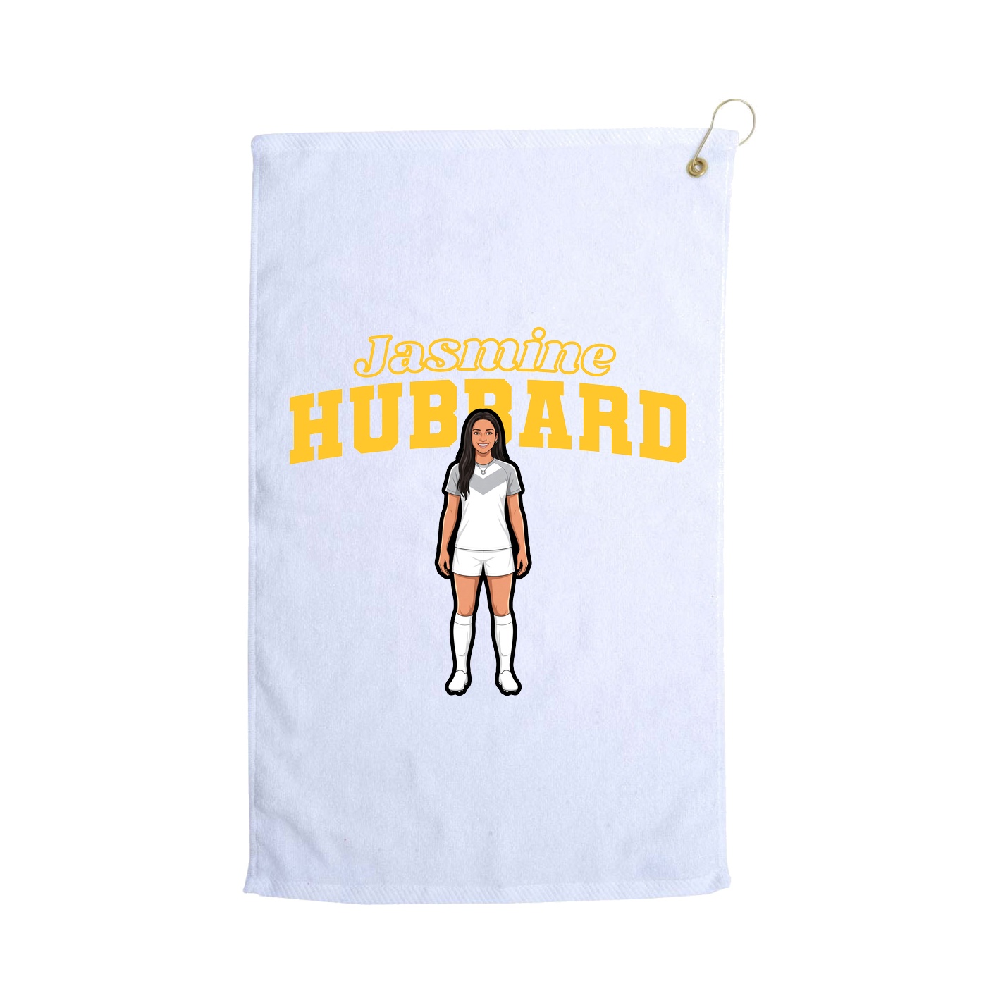 Golf Towel — Name Arch in White