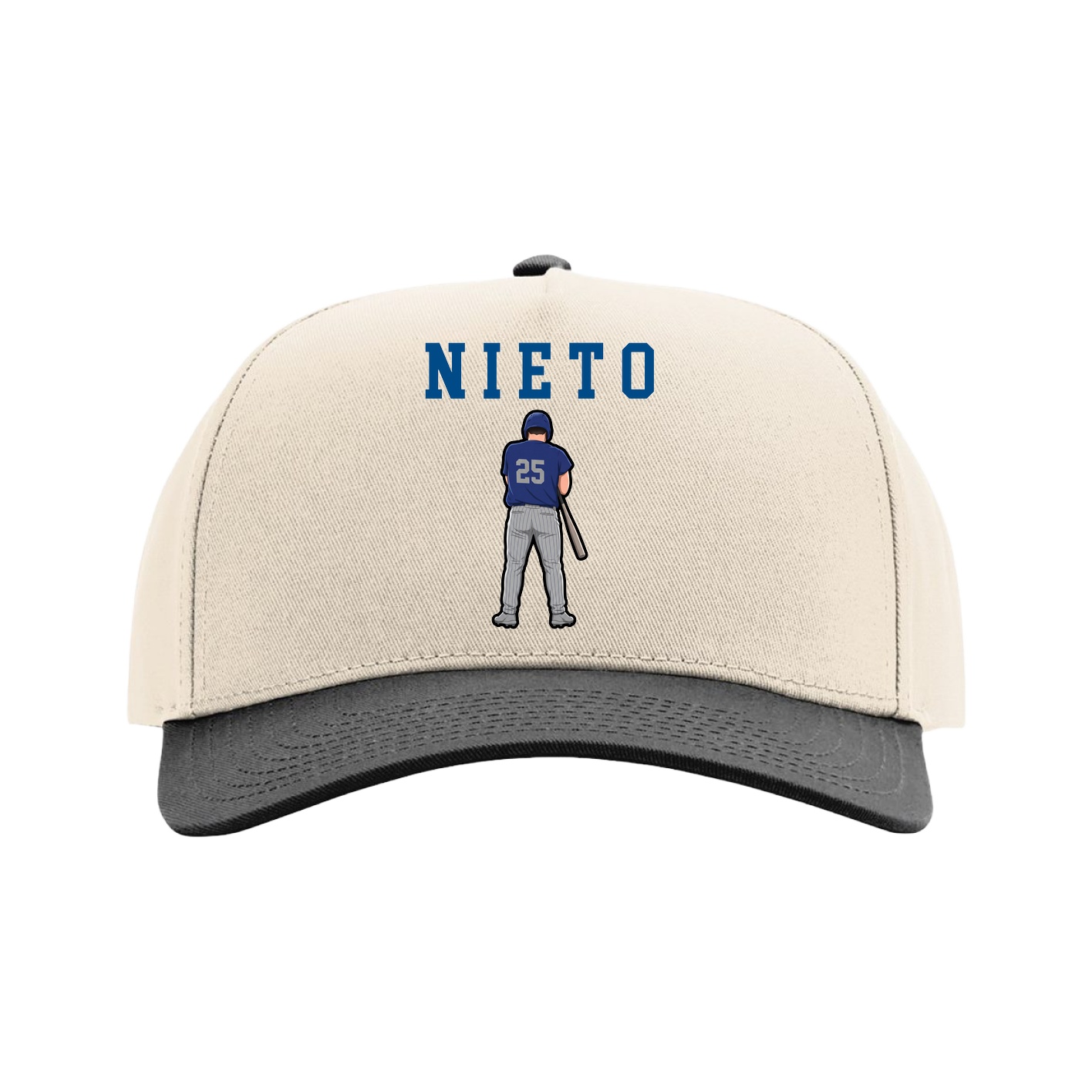 Full Fabric Five-Panel Champ Cap — Shirsey in Cream/Black