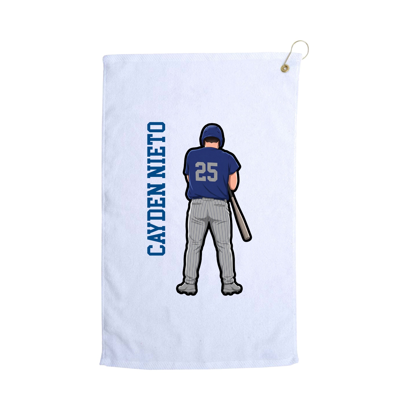 Golf Towel — Name Vertical in White