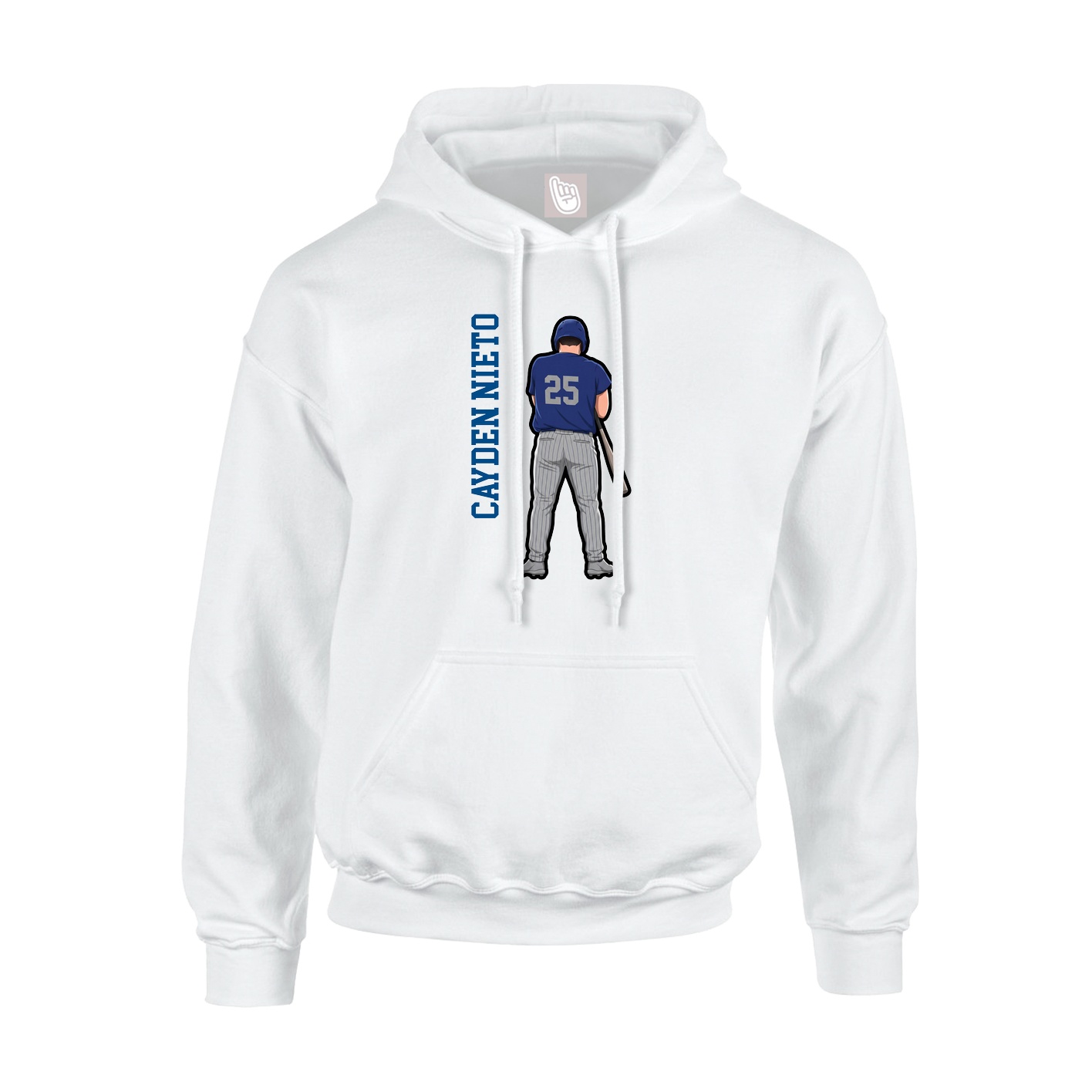 Hoodie — Name Vertical in White