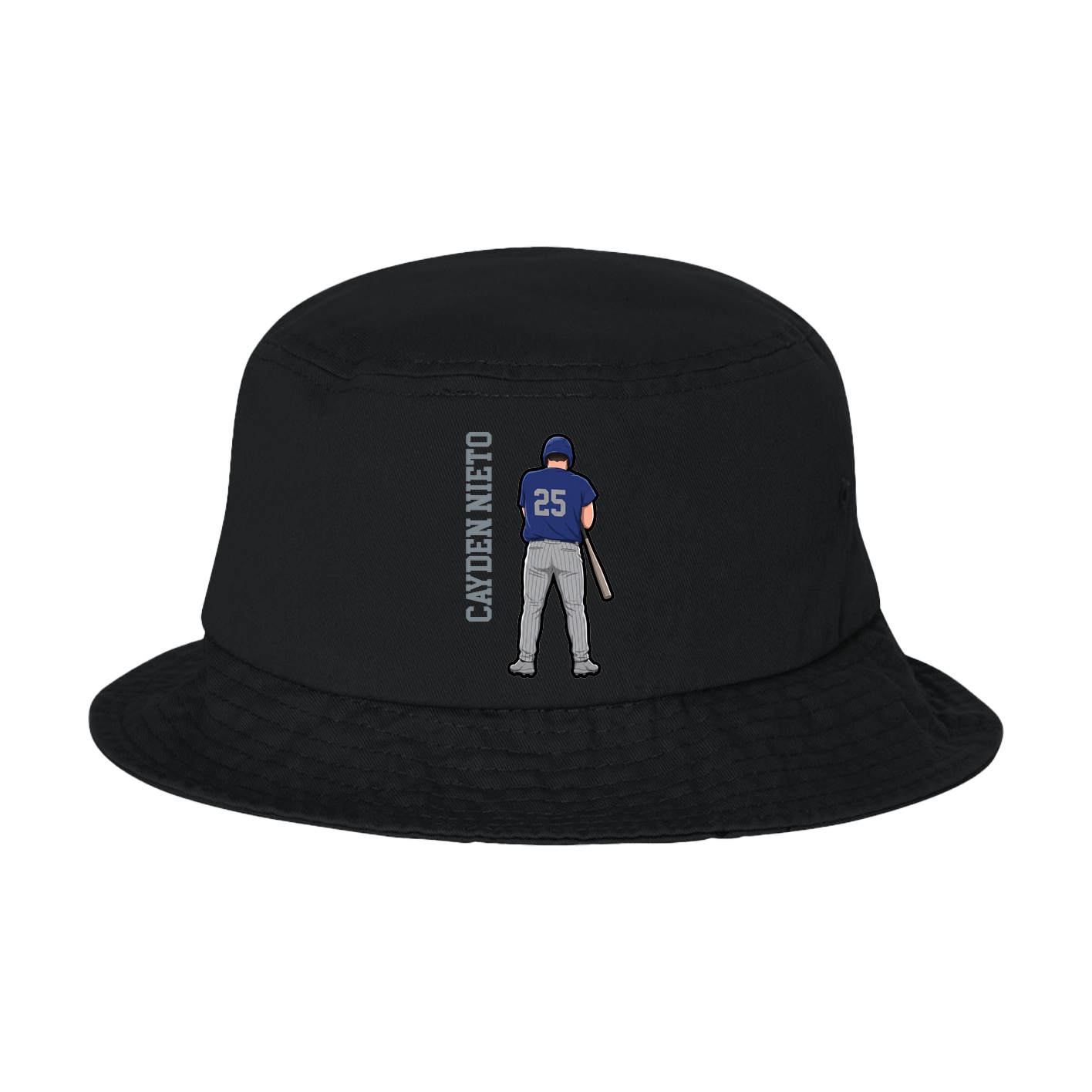 Bucket Cap — Name Vertical in Black