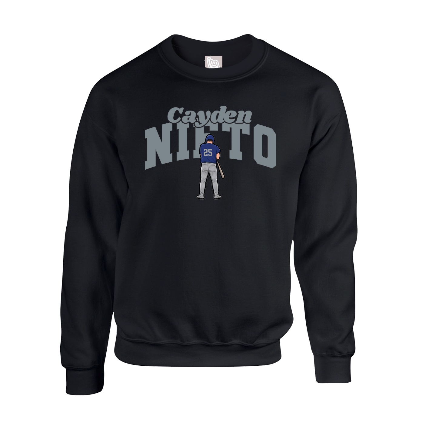 Fleece Crew — Signature Arch in Black