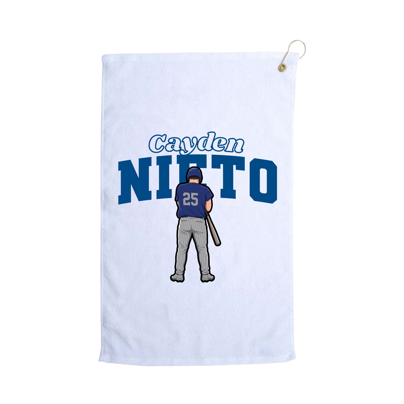 Golf Towel — Name Arch in White