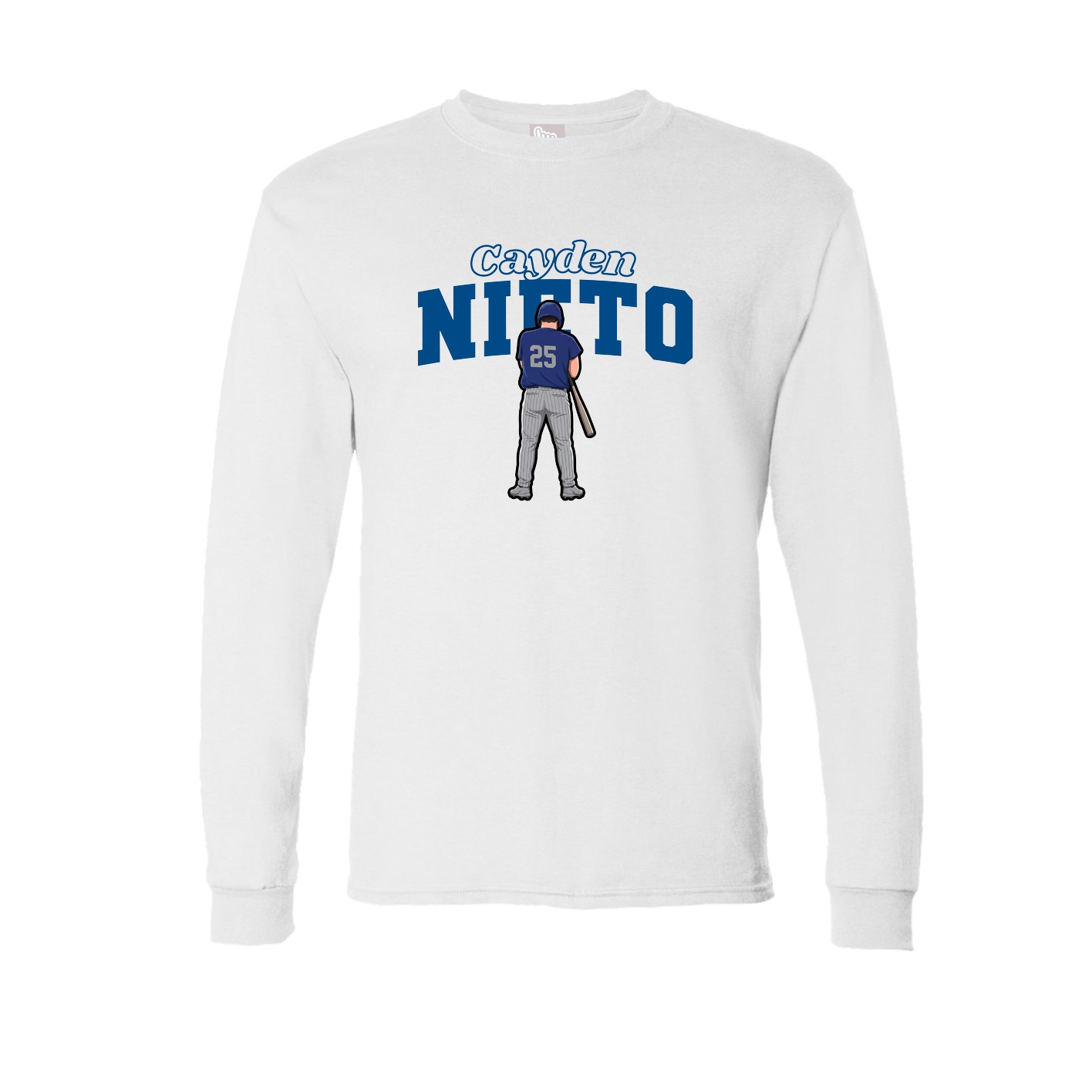Long Sleeve Tee — Name Arch in White
