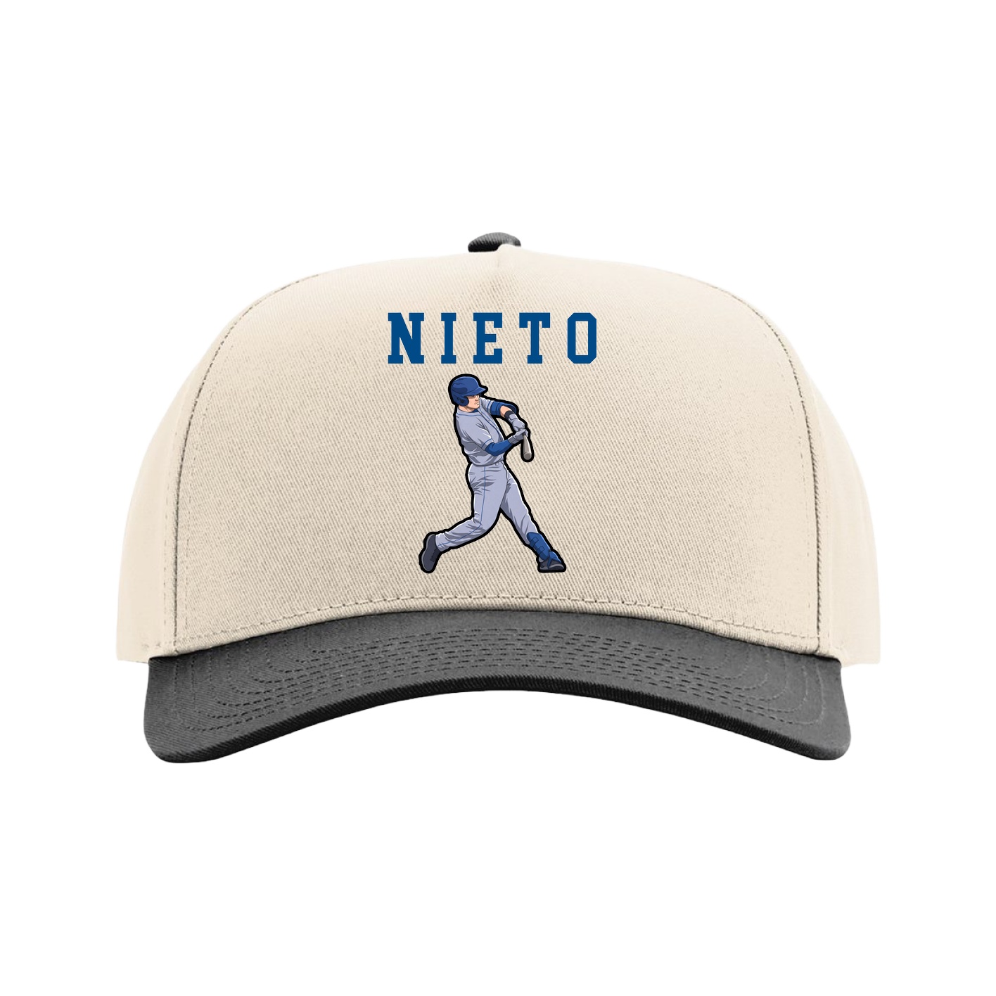 Full Fabric Five-Panel Champ Cap — Shirsey in Cream/Black