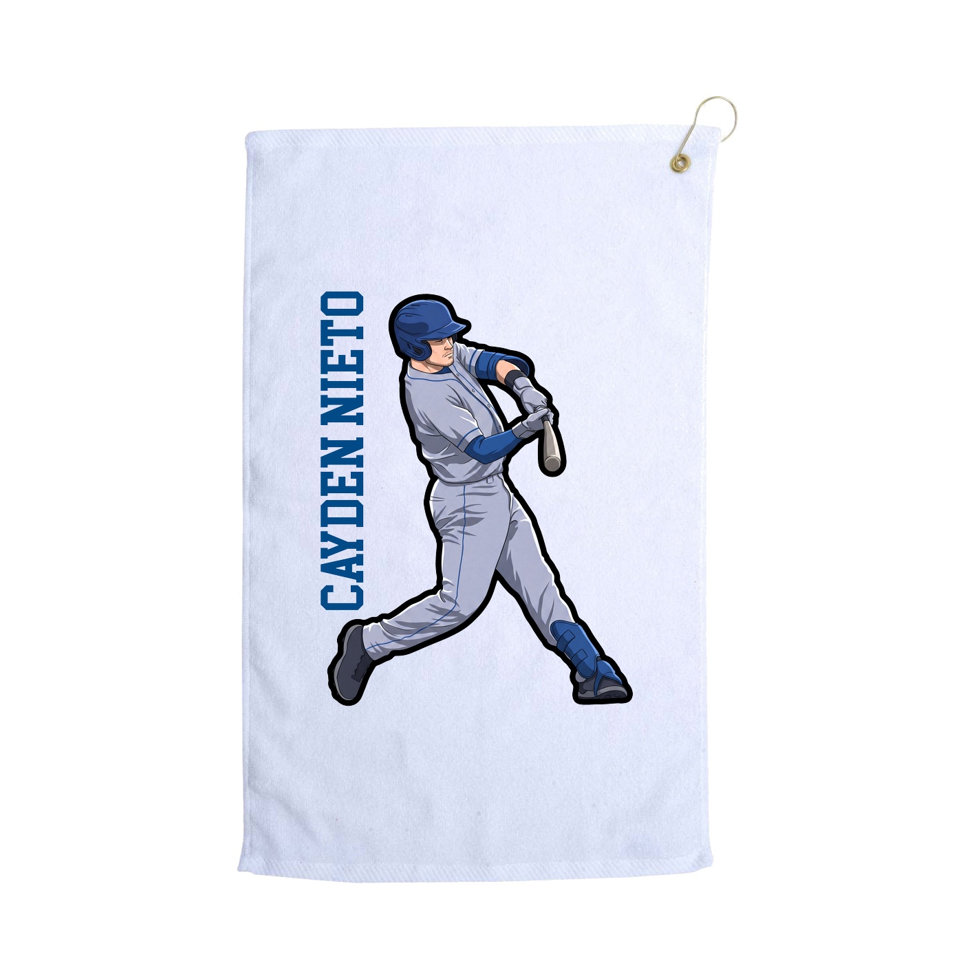 Golf Towel — Name Vertical in White
