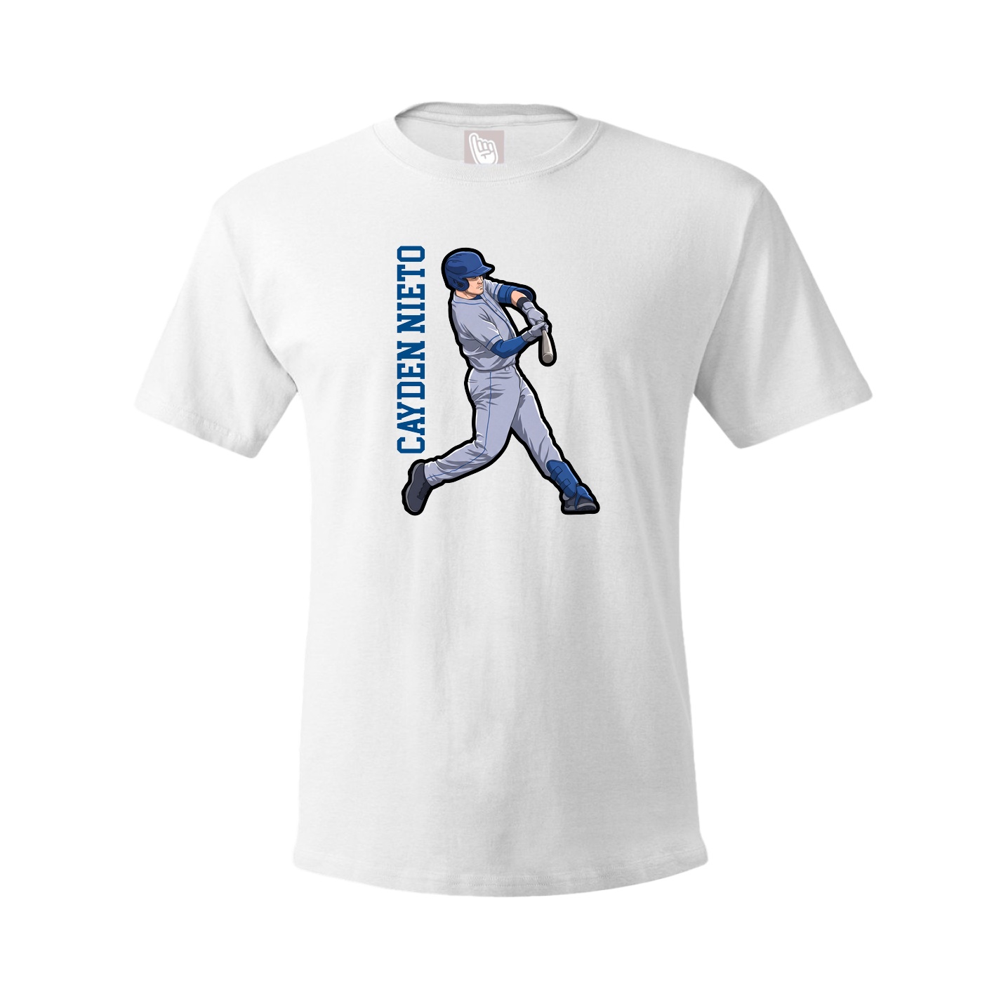 Youth Tee — Name Vertical in White