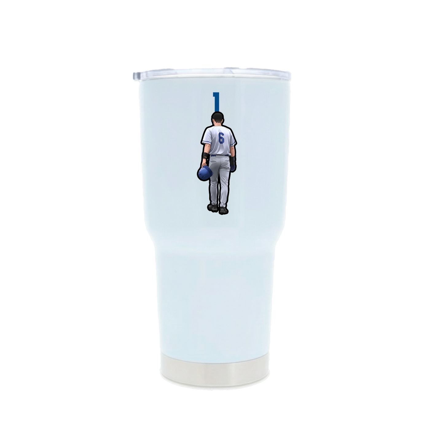 30oz Stainless Steel Tumbler — Number Top in White