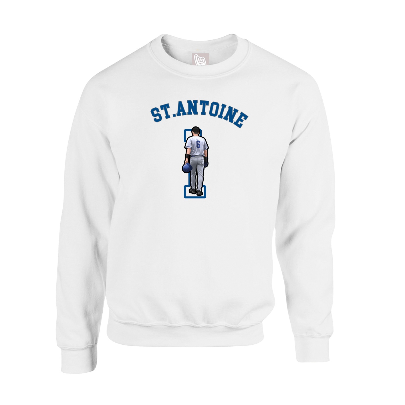 Fleece Crew — Shirsey Arch in White