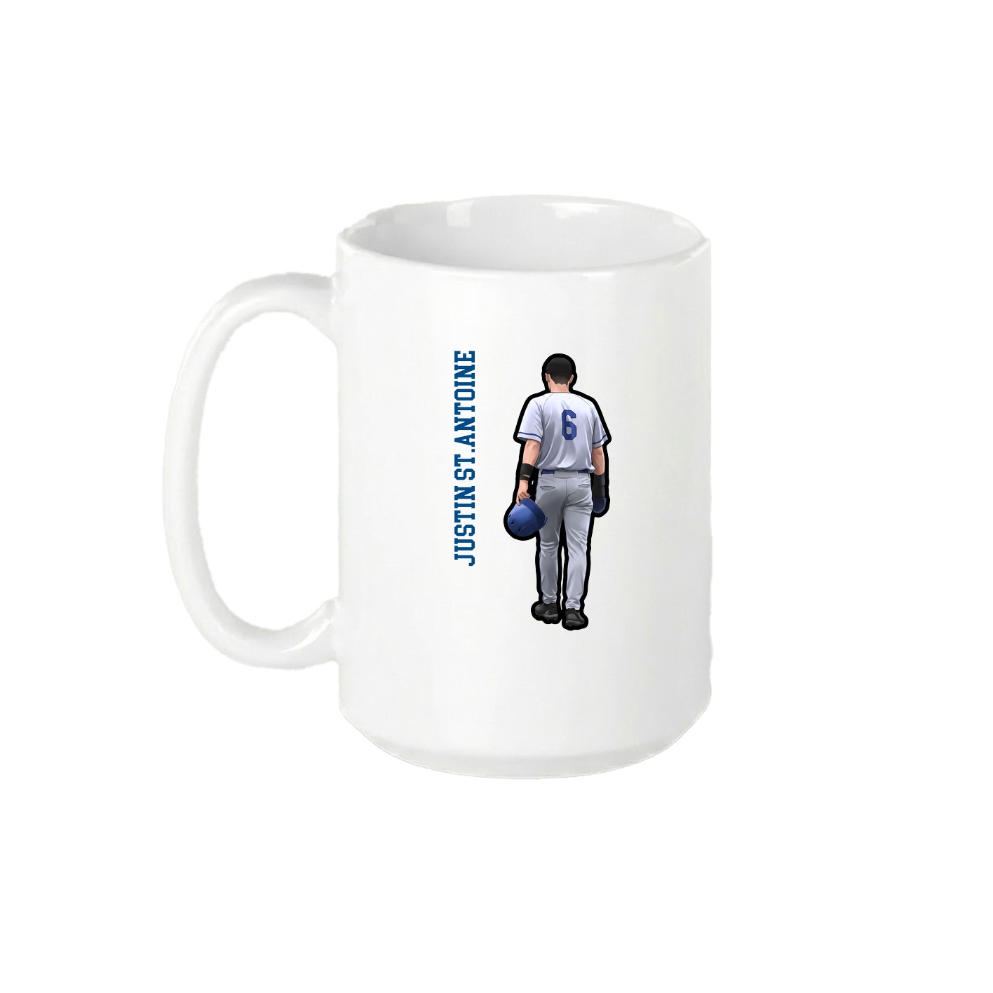 15oz Coffee Mug — Name Vertical in White