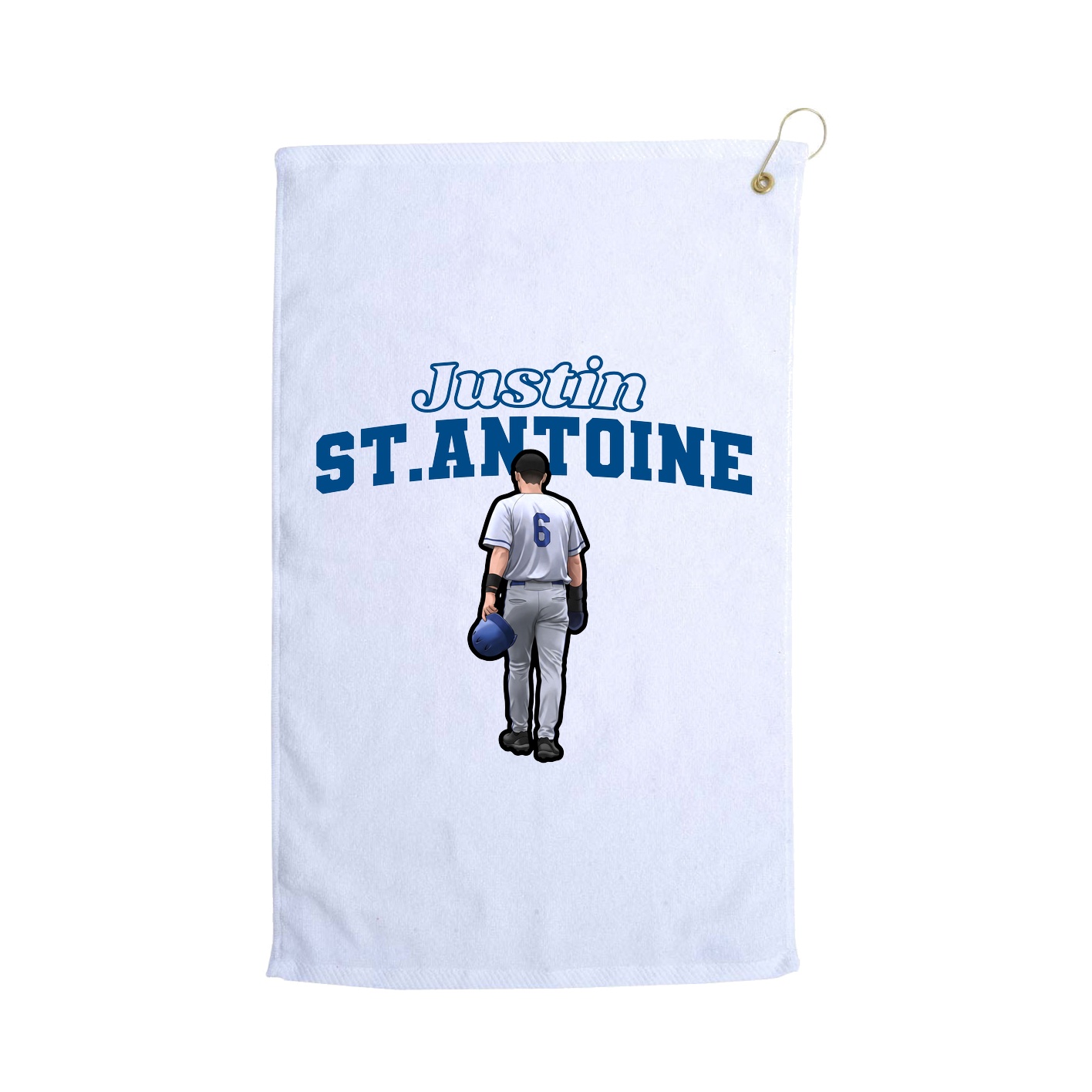 Golf Towel — Name Arch in White