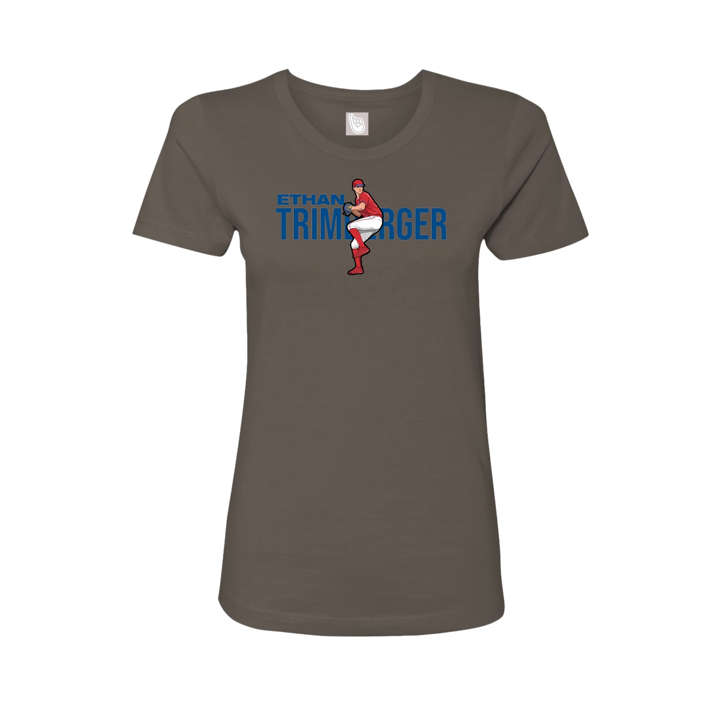 Fitted Women's Tee — Player Name in Grey
