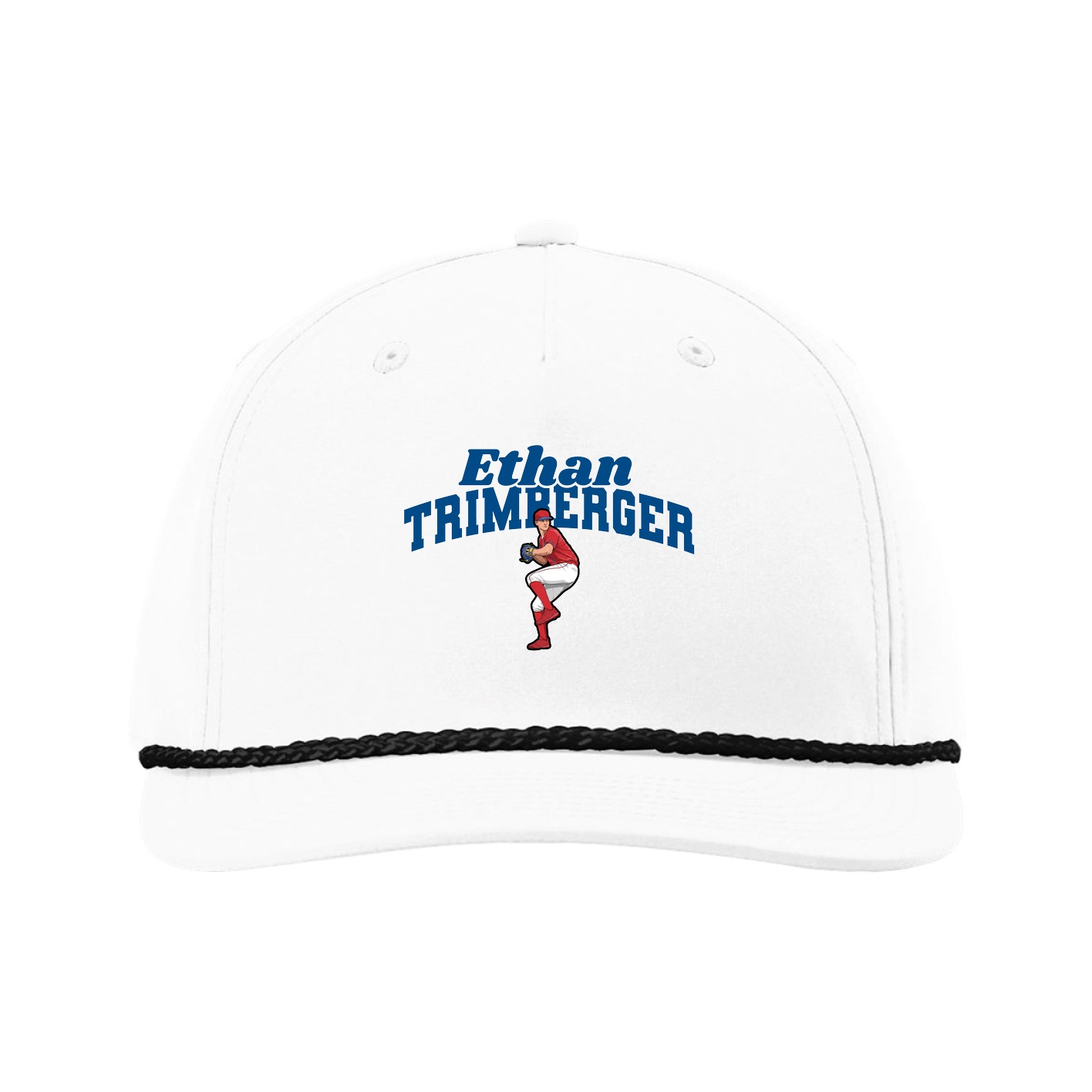 Five-Panel Classic Rope Cap — Signature Arch in White