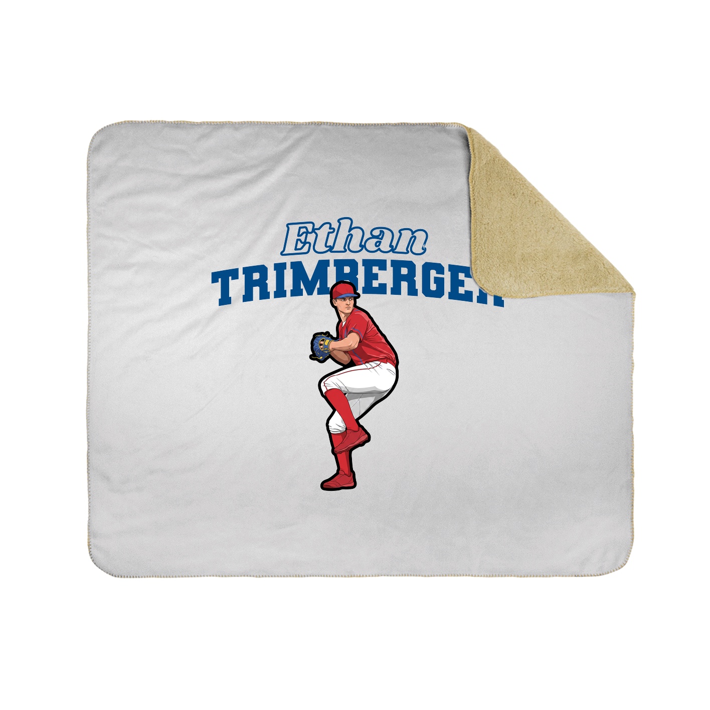 Throw Blanket — Name Arch in White