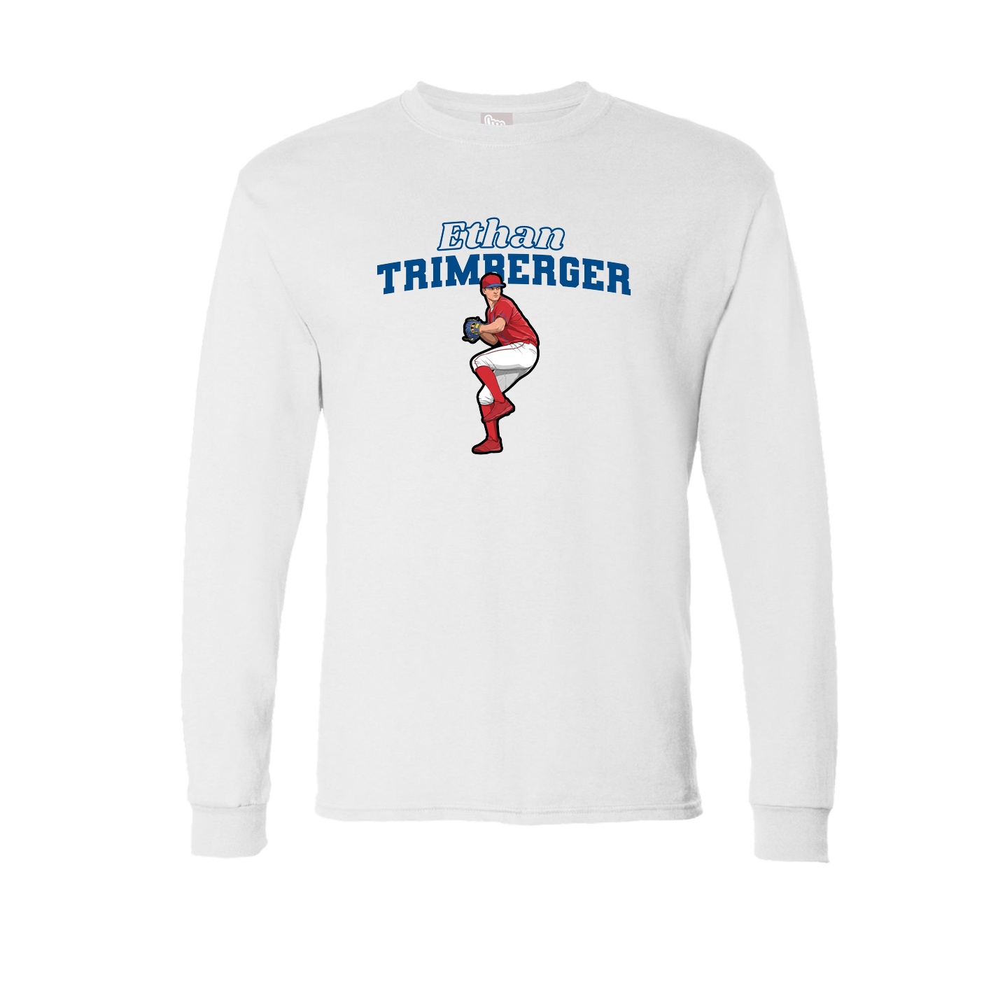 Long Sleeve Tee — Name Arch in White