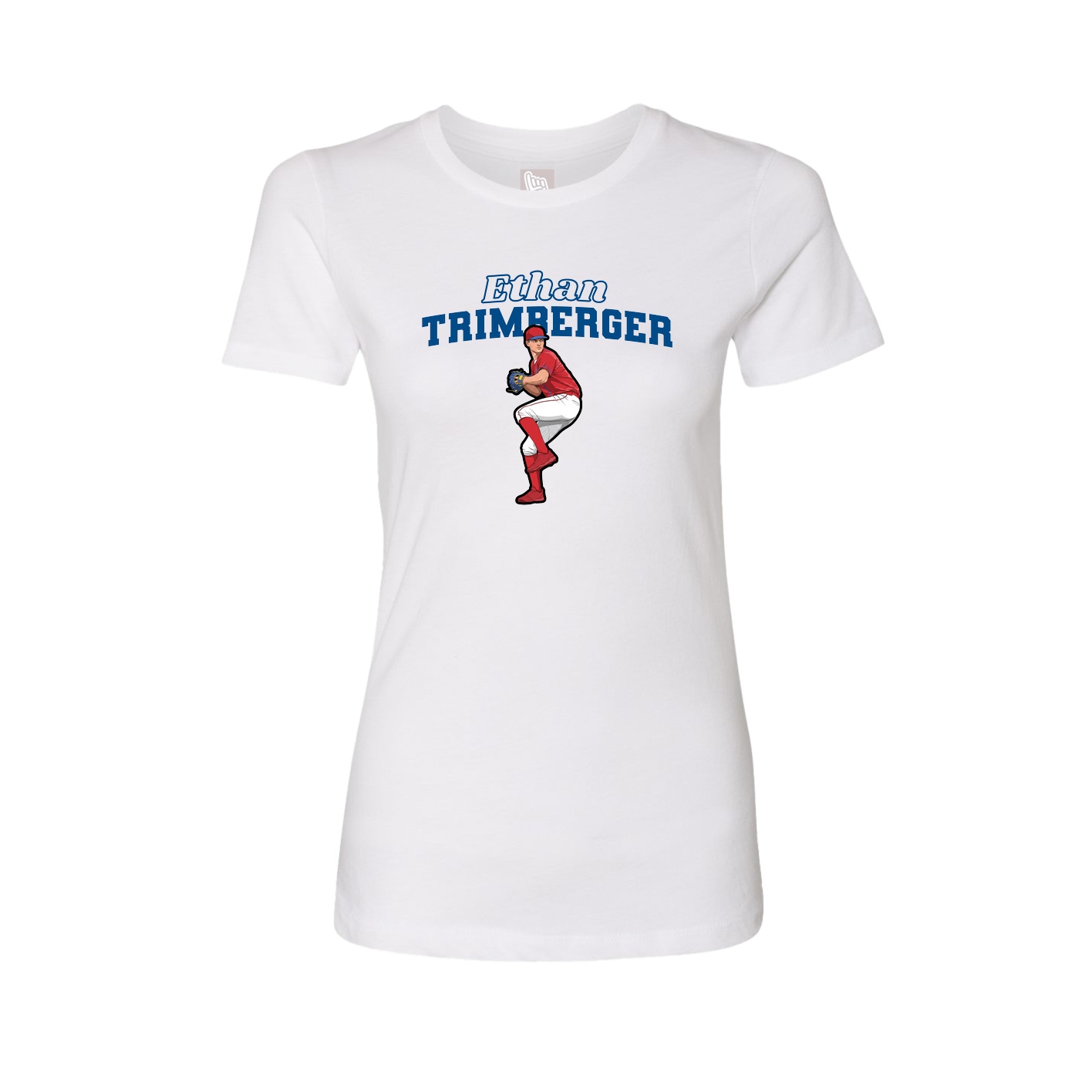 Fitted Women's Tee — Name Arch in White