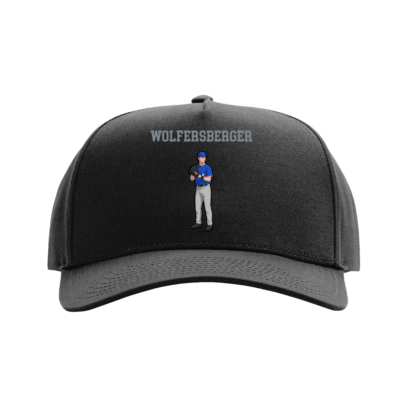 Full Fabric Five-Panel Champ Cap — Shirsey in Black