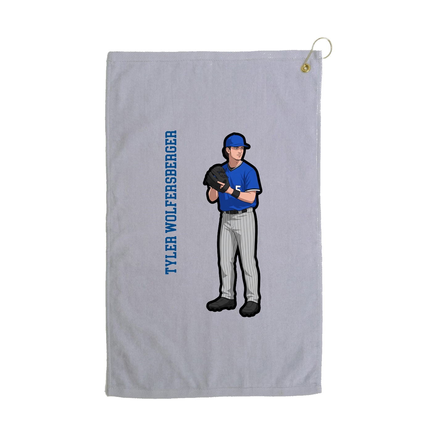 Golf Towel — Name Vertical in Grey