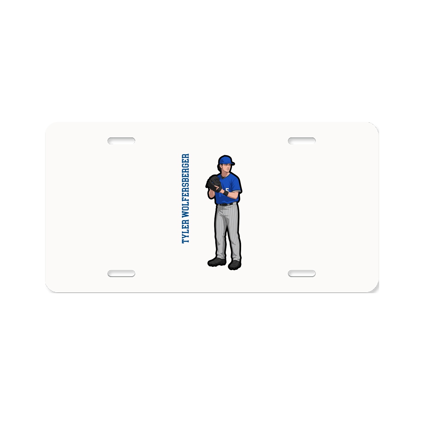 License Plate — Name Vertical in Classic
