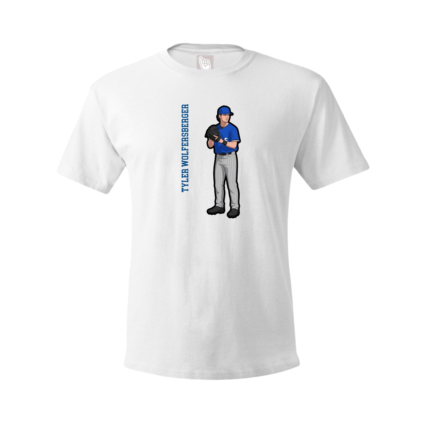 Youth Tee — Name Vertical in White