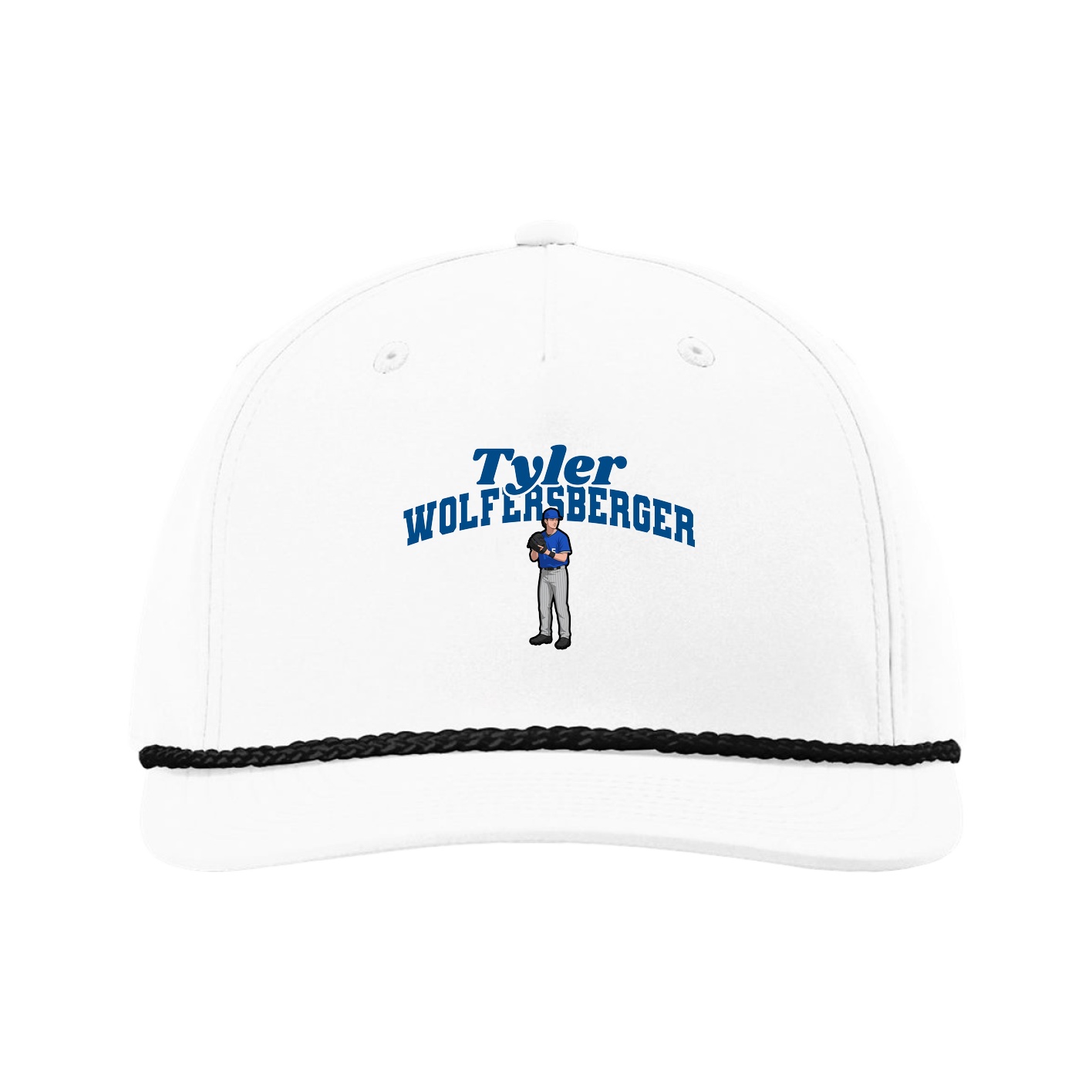 Five-Panel Classic Rope Cap — Signature Arch in White