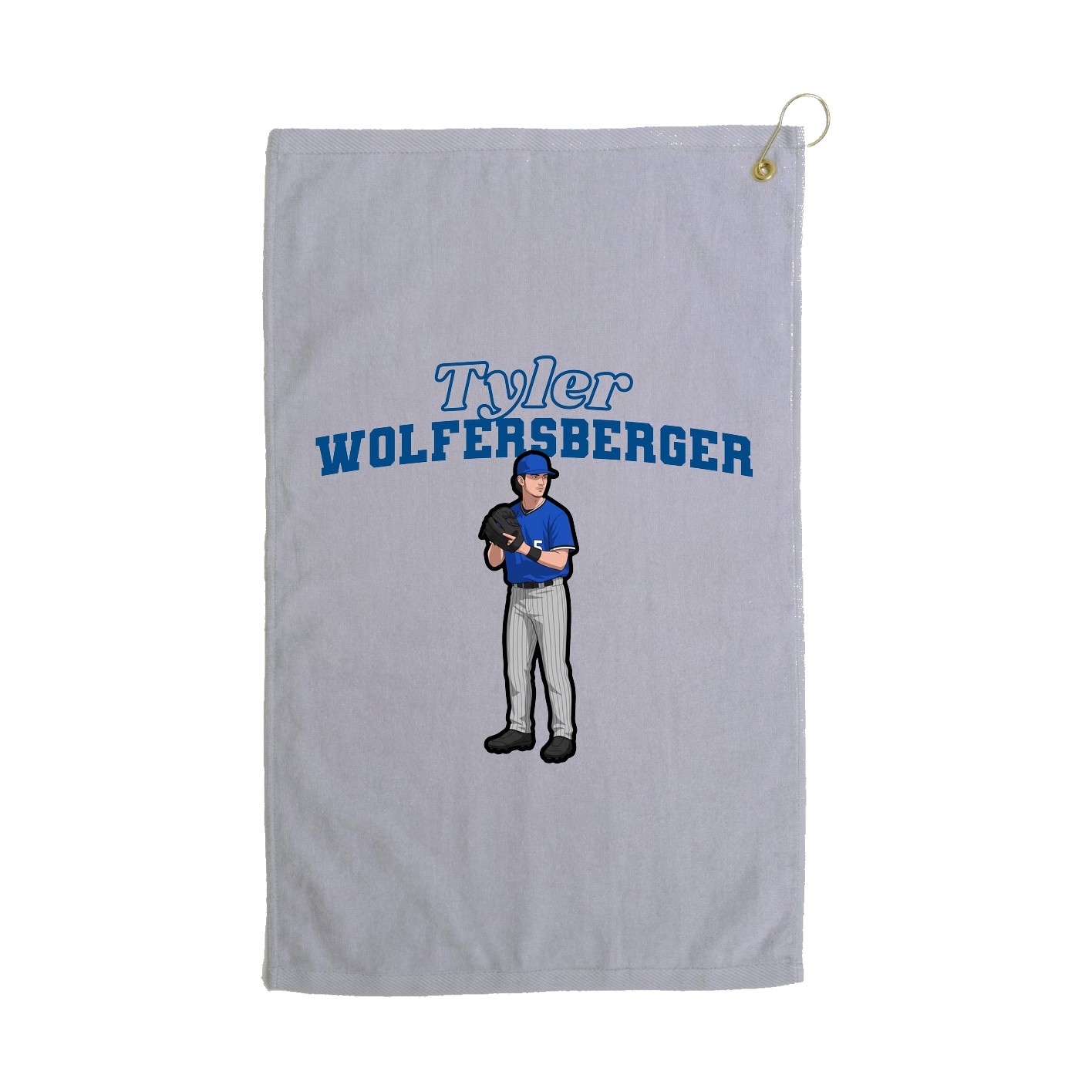 Golf Towel — Name Arch in Grey