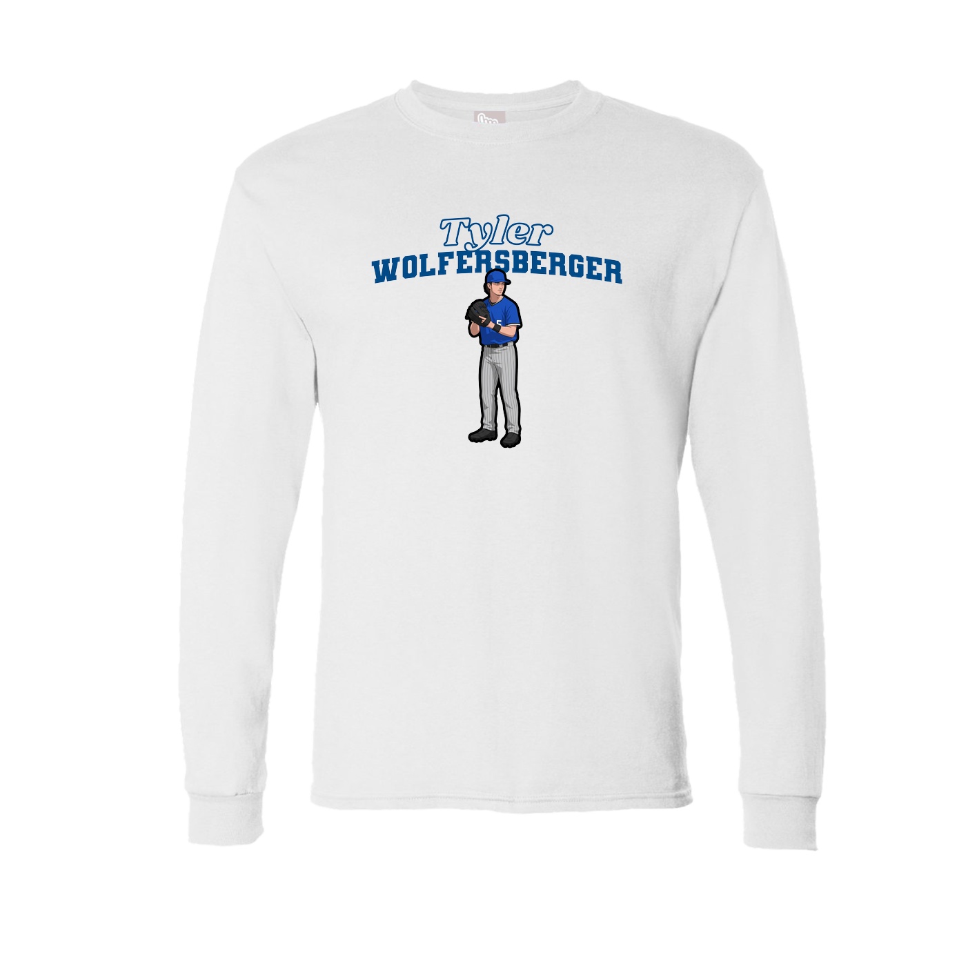 Long Sleeve Tee — Name Arch in White