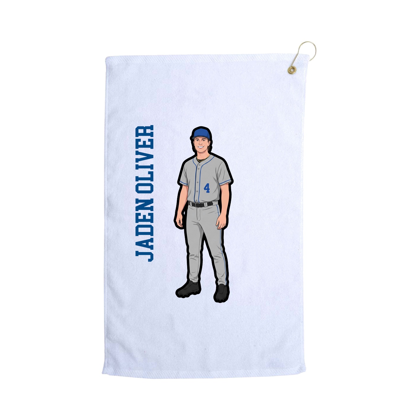 Golf Towel — Name Vertical in White