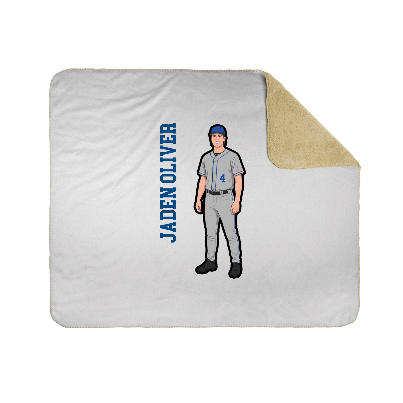 Throw Blanket — Name Vertical in White
