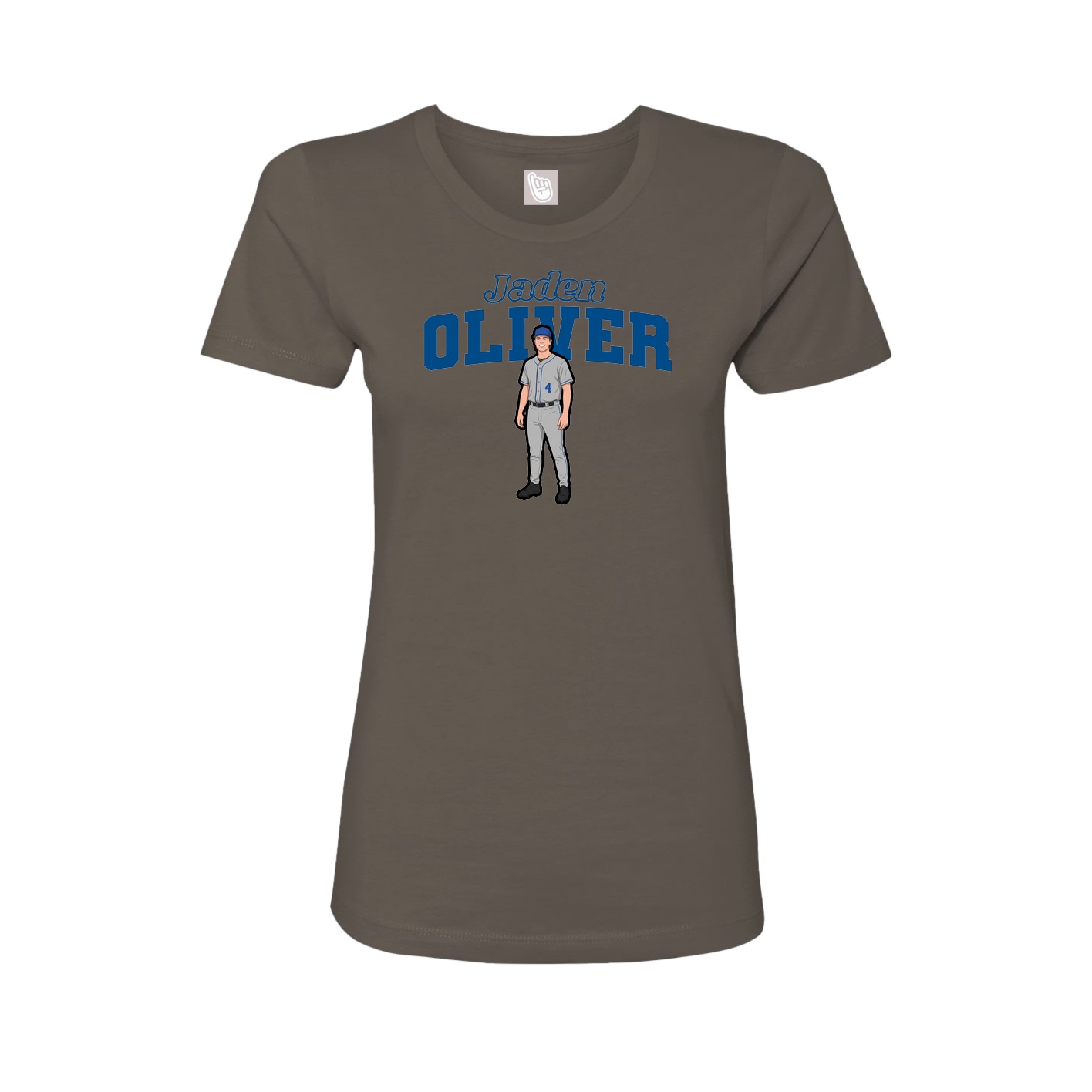 Fitted Women's Tee — Name Arch in Grey