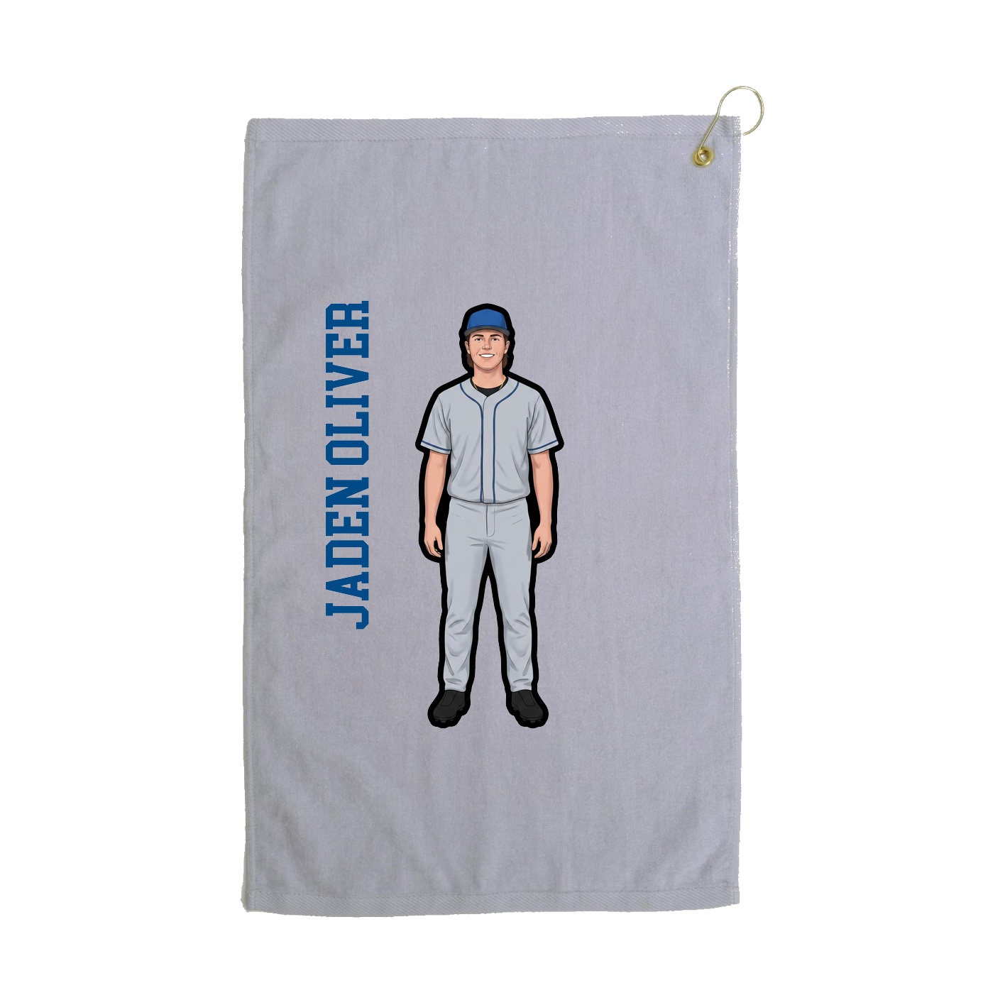 Golf Towel — Name Vertical in Grey