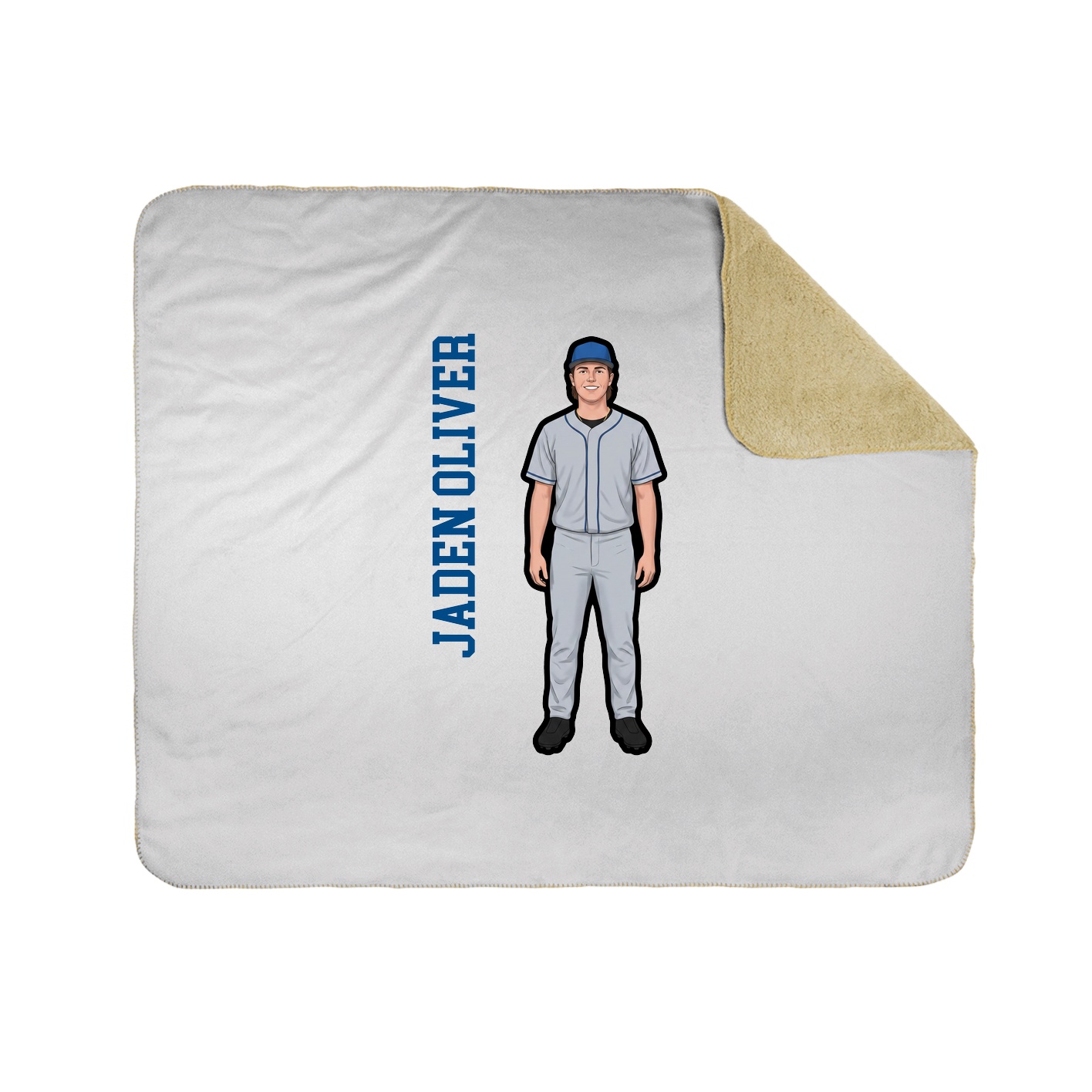 Throw Blanket — Name Vertical in White