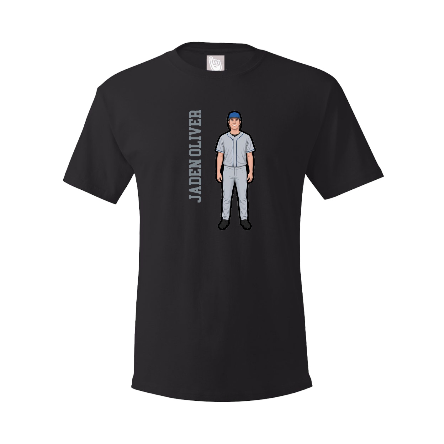 Youth Tee — Name Vertical in Black