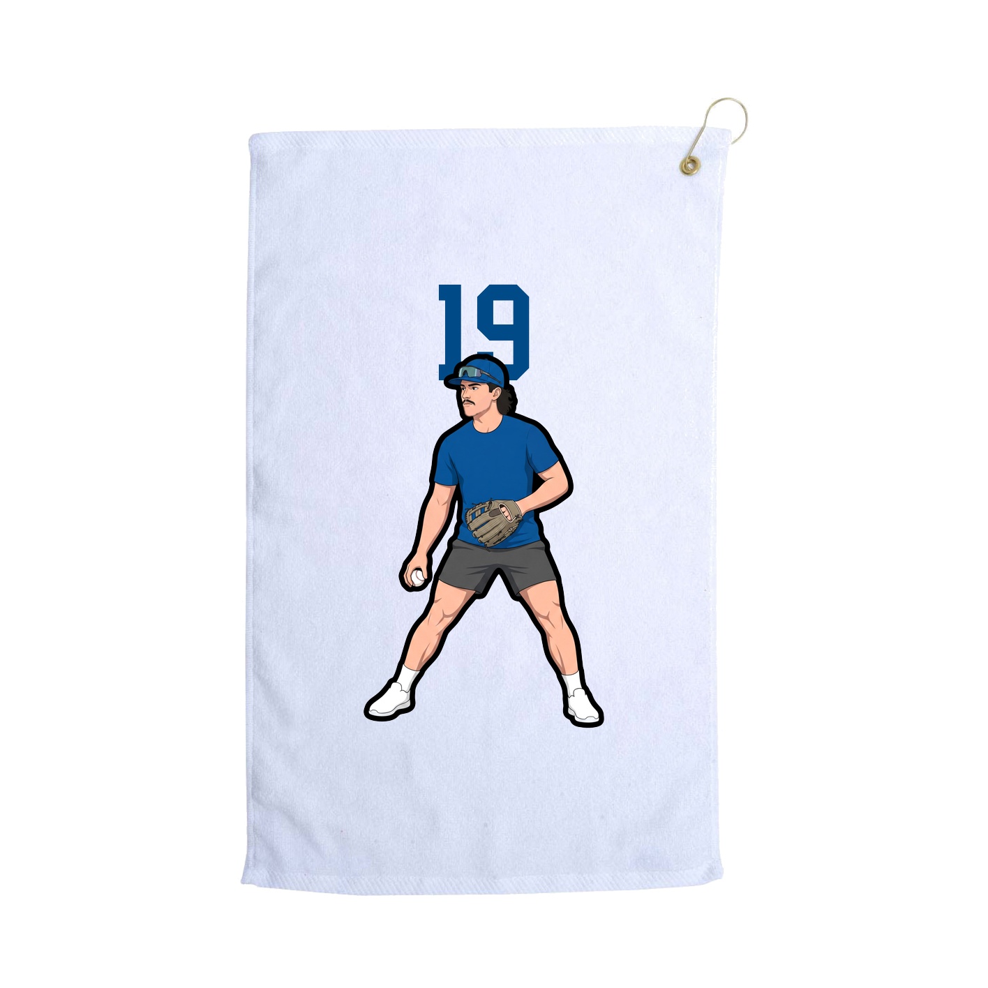 Golf Towel — Number Top in White