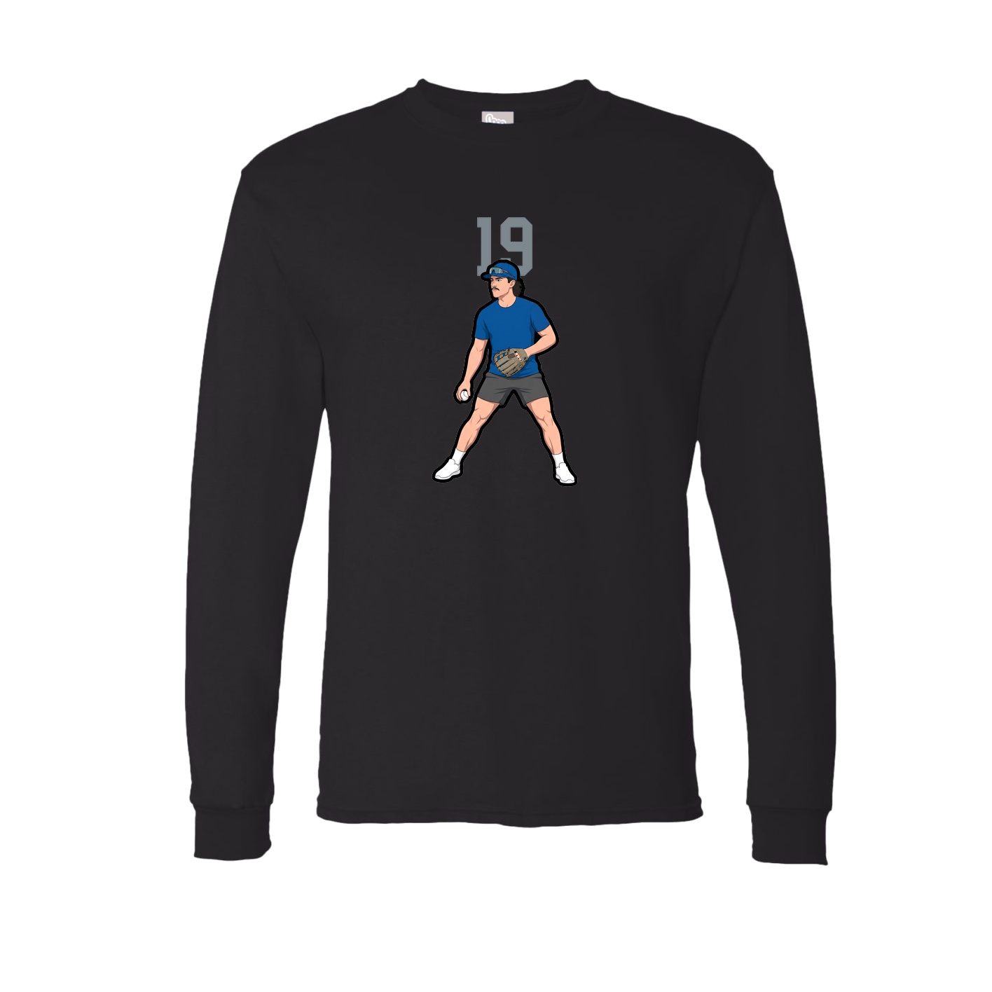 Long Sleeve Tee — Number Top in Black