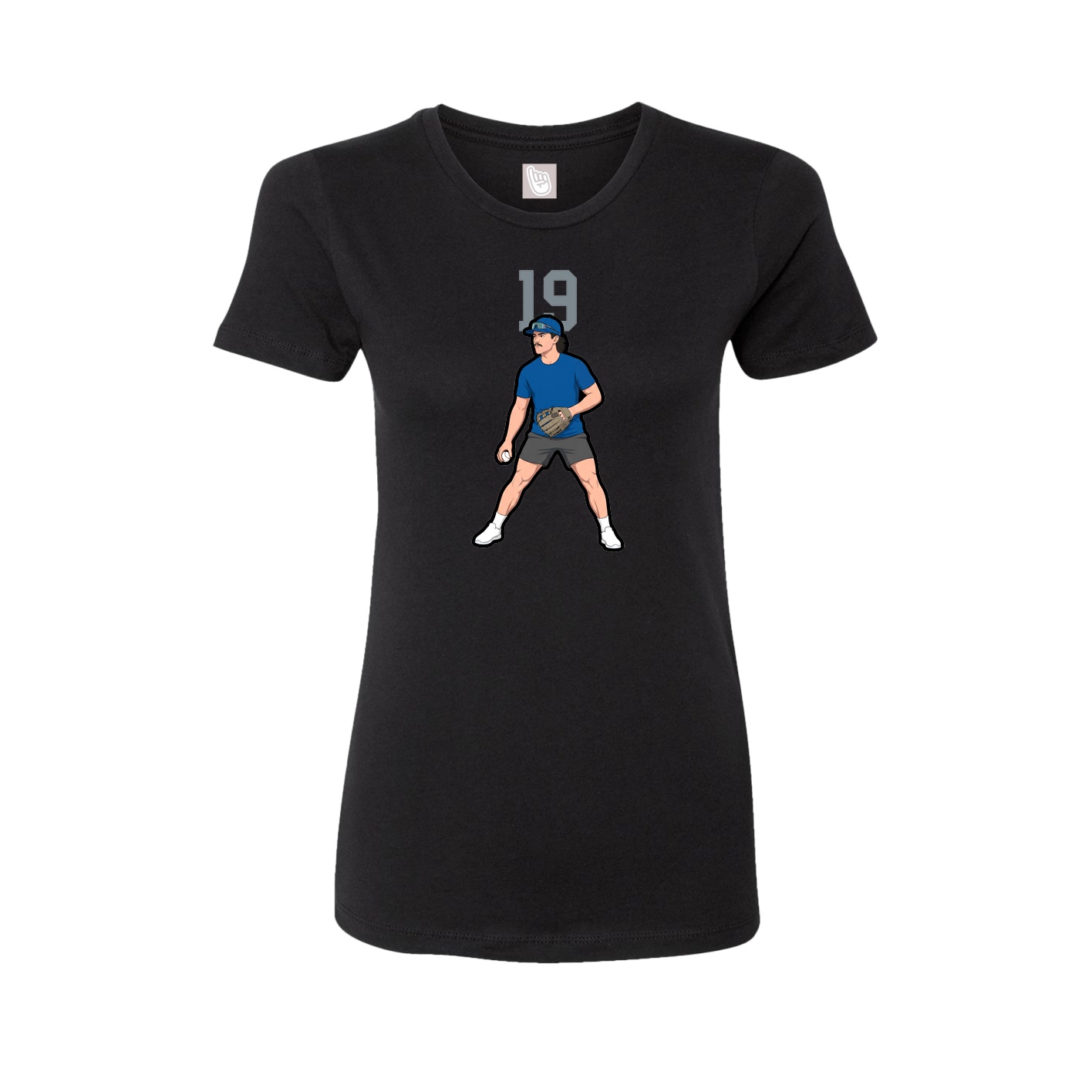 Fitted Women's Tee — Number Top in Black
