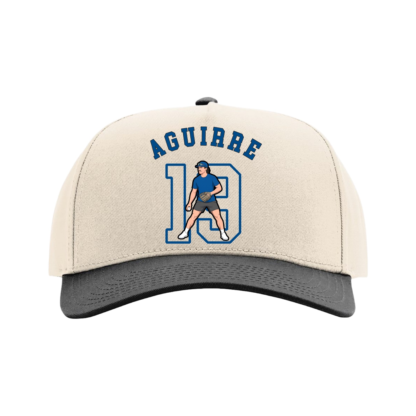 Full Fabric Five-Panel Champ Cap — Shirsey Arch in Cream/Black