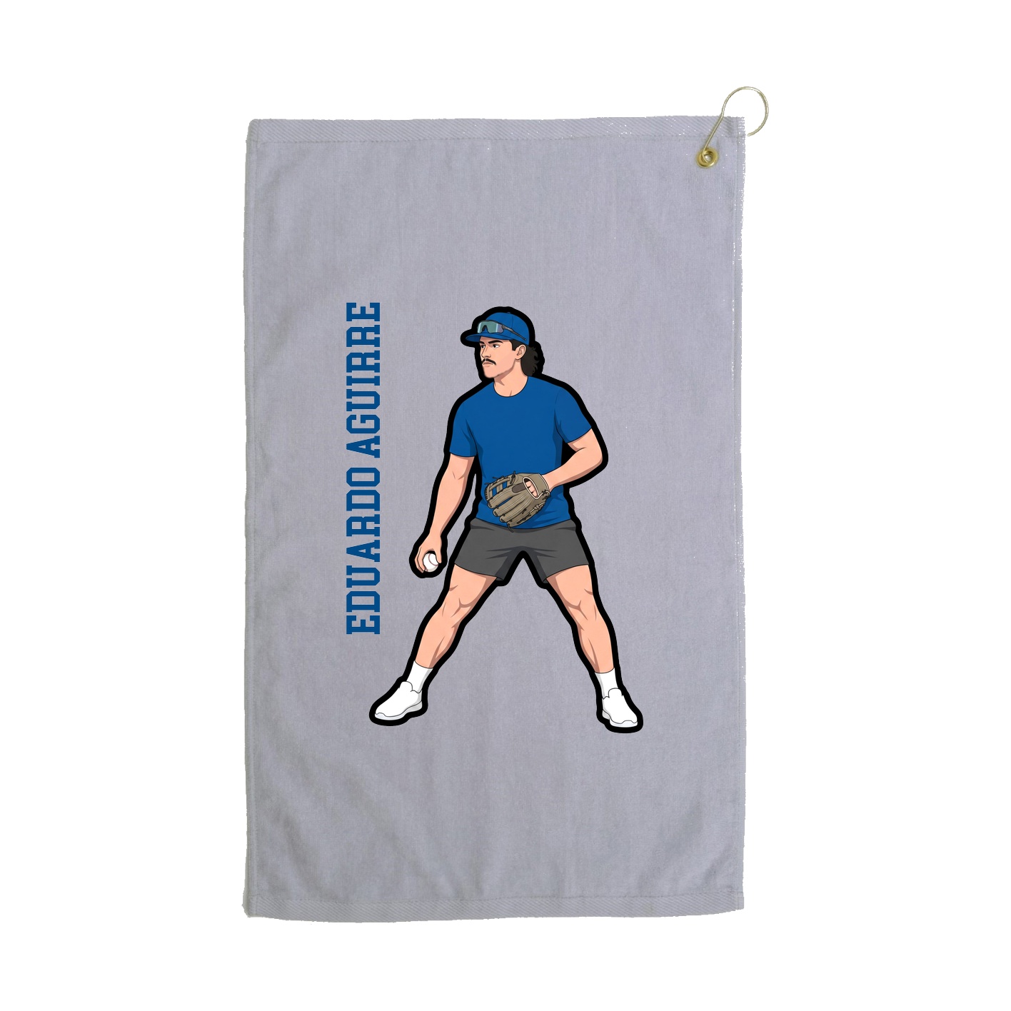 Golf Towel — Name Vertical in Grey